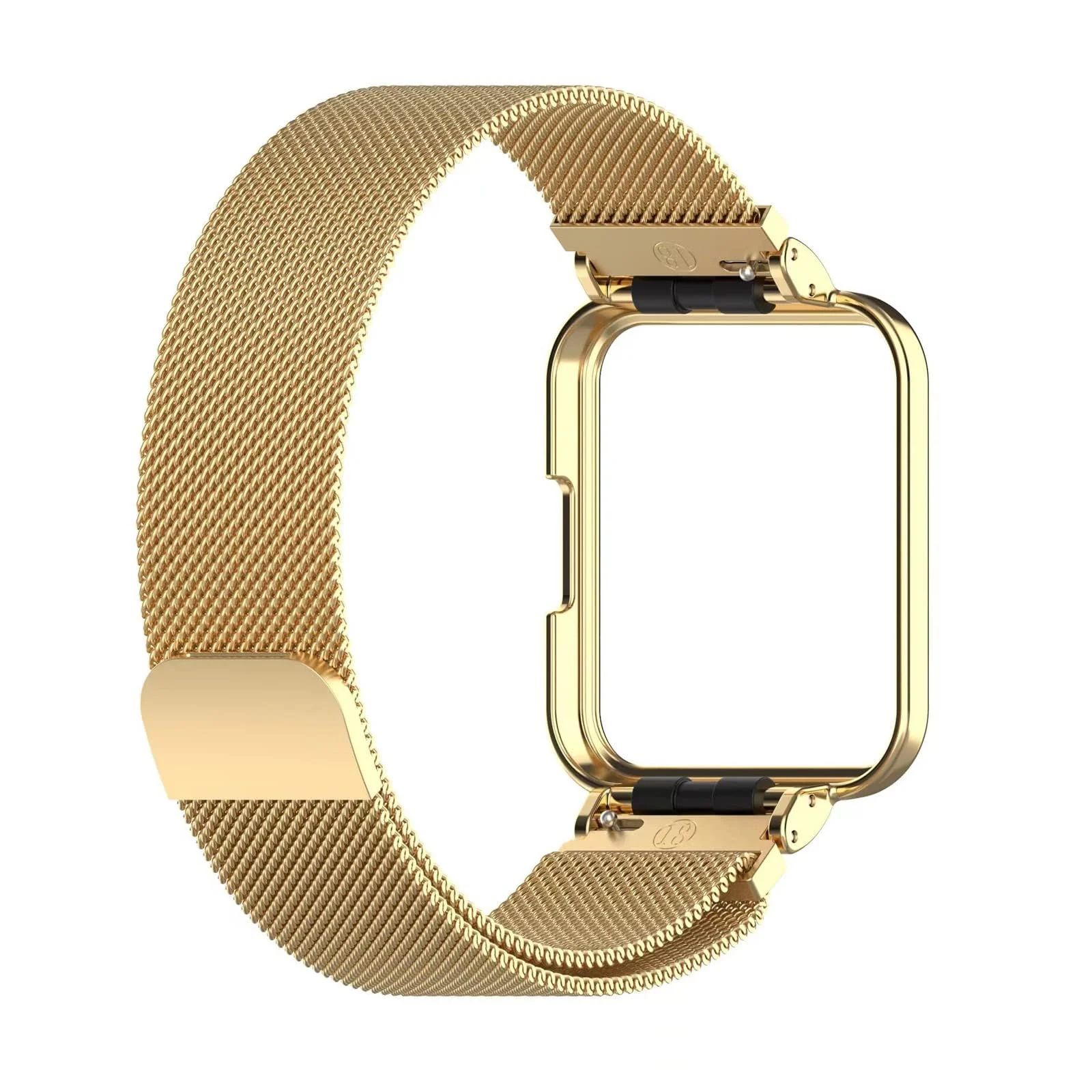 DL3 Mobilak Strap For Xiaomi Redmi Watch 2 Lite/Poco Watch/Redmi Watch 2 / Horloge 2, Magnetic Metal Stainless Steel Adjustable Wristbands Breathable Watch Band With Frame Metal - Gold