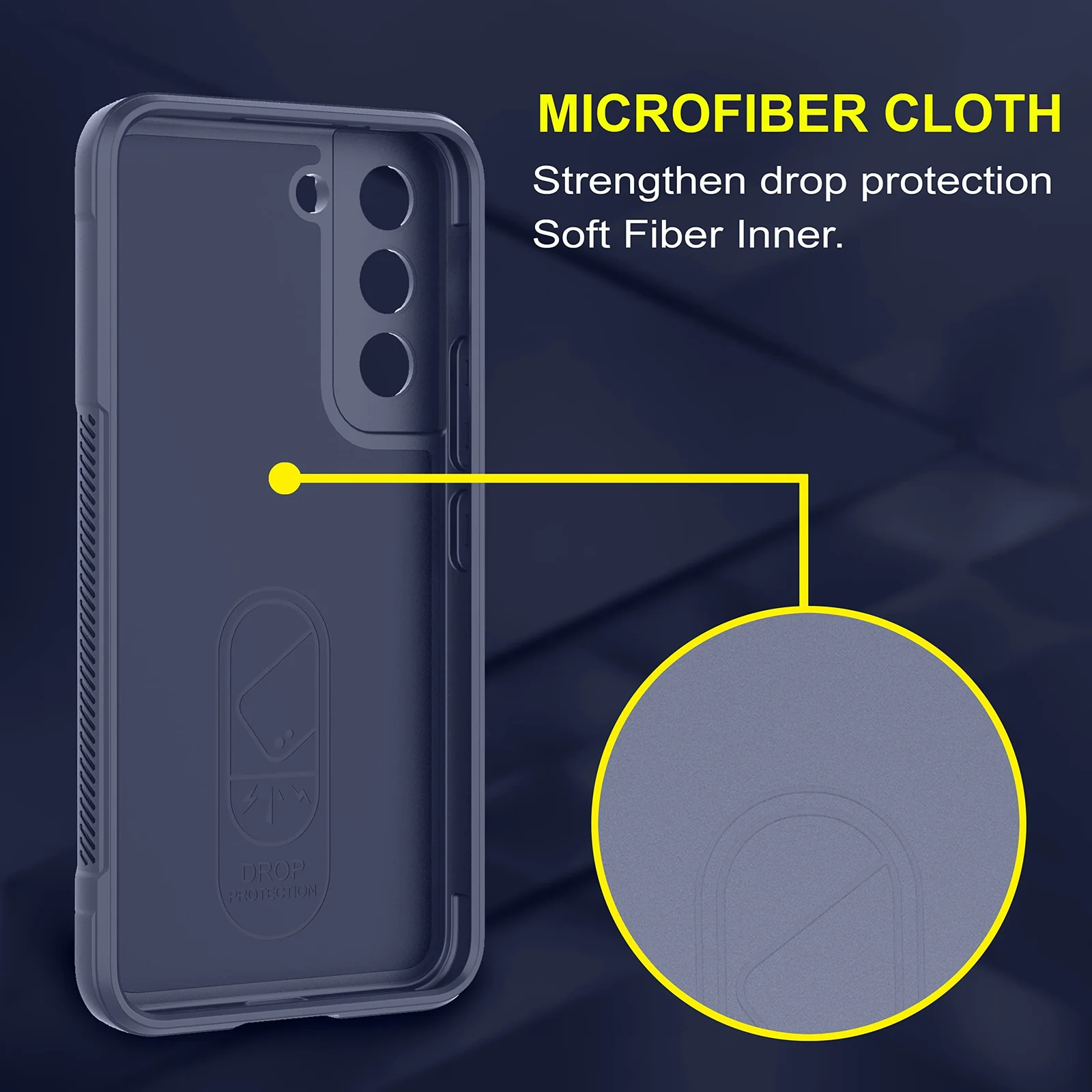 DL3 Mobilak Silicone Case for Samsung Galaxy S22+ Plus Heavy Duty Protective [Slim Fit] Shockproof Soft Flexible Protective Design Shock-Absorption TPU Cover With Camera Protection - Blue
