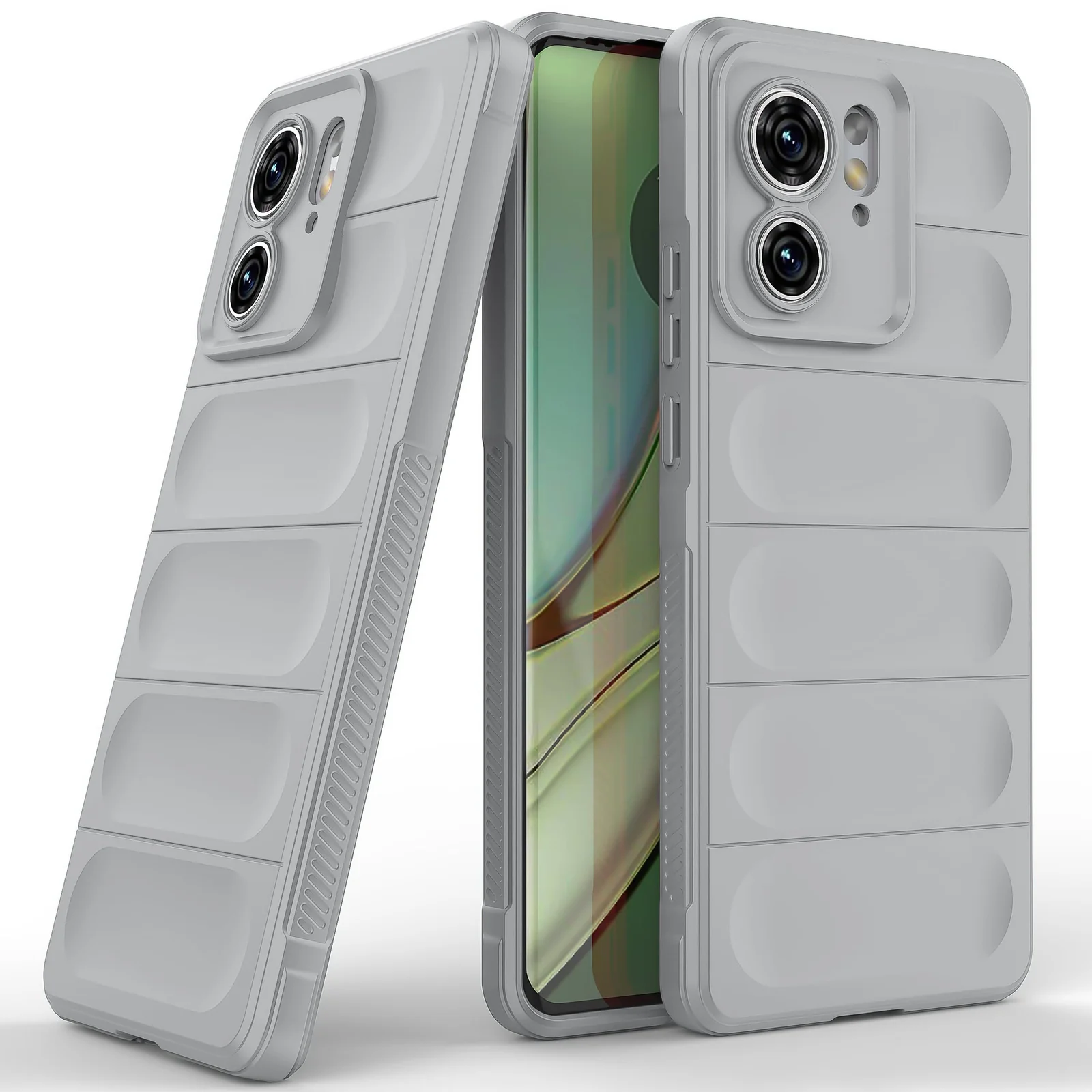DL3 Mobilak Silicone Case for Motorola Edge 40 5G Heavy Duty Protective [Slim Fit] Shockproof Soft Flexible Protective Design Shock-Absorption TPU Cover With Camera Protection - Gray