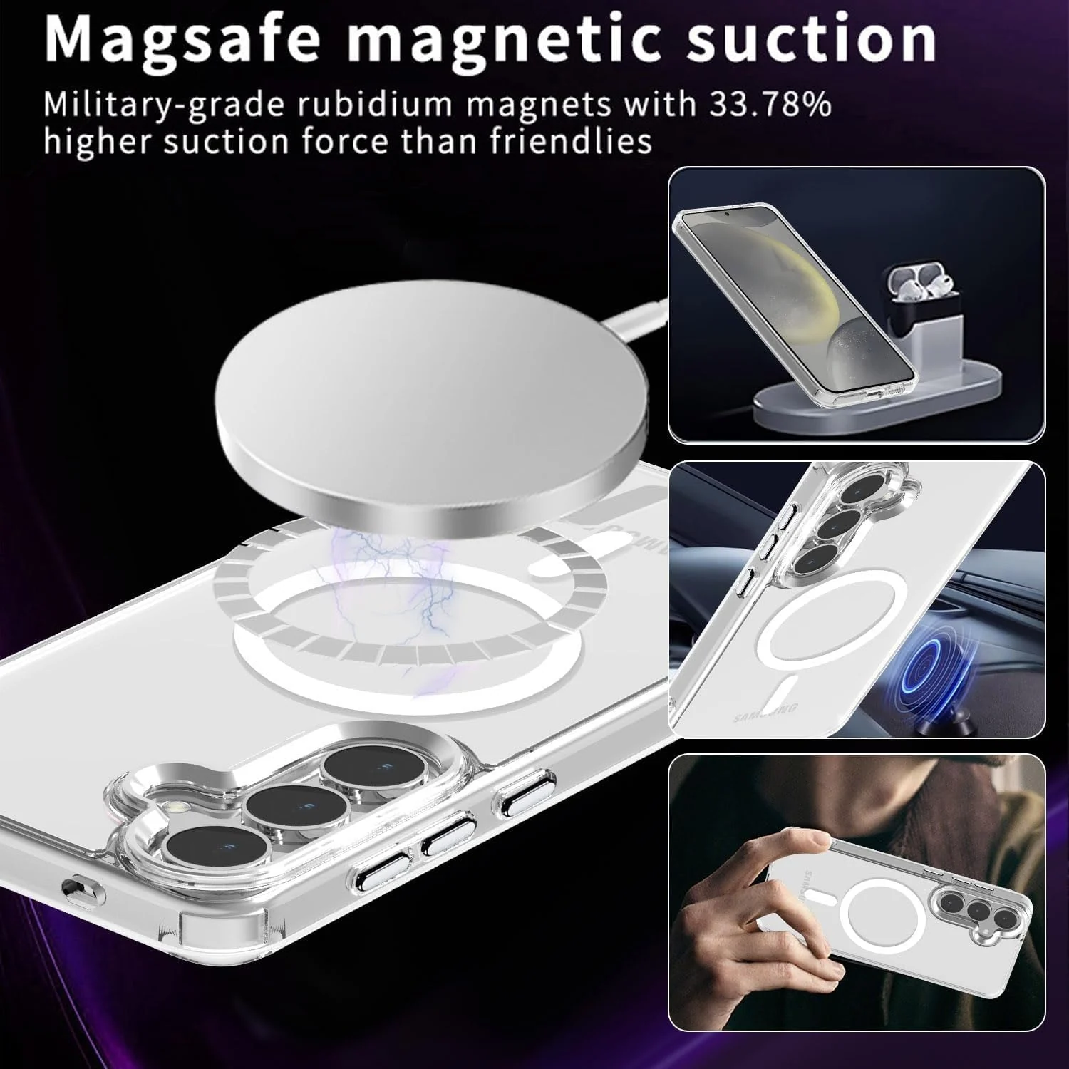 DL3 MOBILAK for Samsung Galaxy S25 FE 5G Case Clear [Compatible with MagSafe] Slim Magnetic Clear Bumper Case for Enhanced Protection and Style