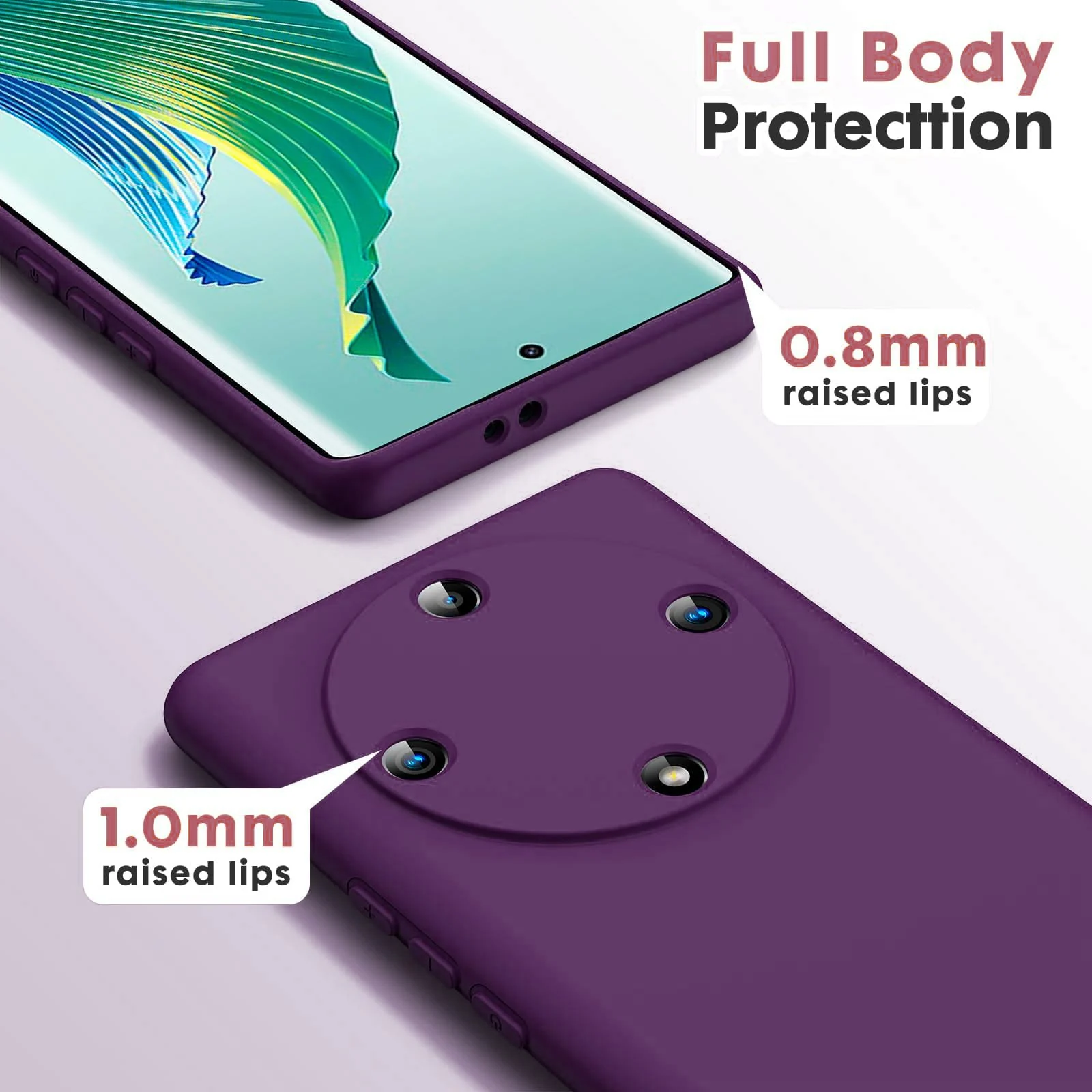 DL3 Mobilak Soft Silicone Protective Case for Honor X9a with Microfiber Lining and Shockproof Design - Violet