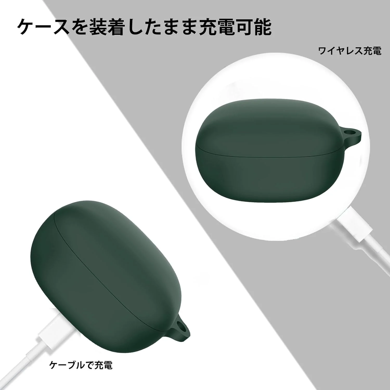 DL3 Mobilak Silicone Case Compatible with Anker Soundcore Liberty 4 Earbuds, Soft Silicone Protective Case Cover, Shockproof Sleeve with Carabiner - Green