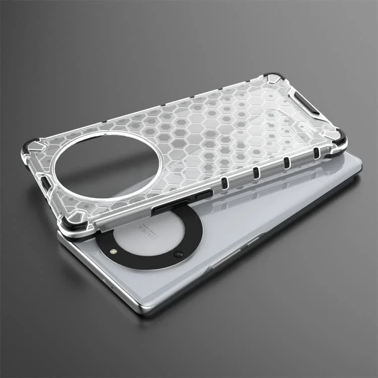 DL3 Mobilak Honeycomb Protective Case for Honor X9a, Shock-absorbing protection, Transparent design, Slim, lightweight profile - Clear