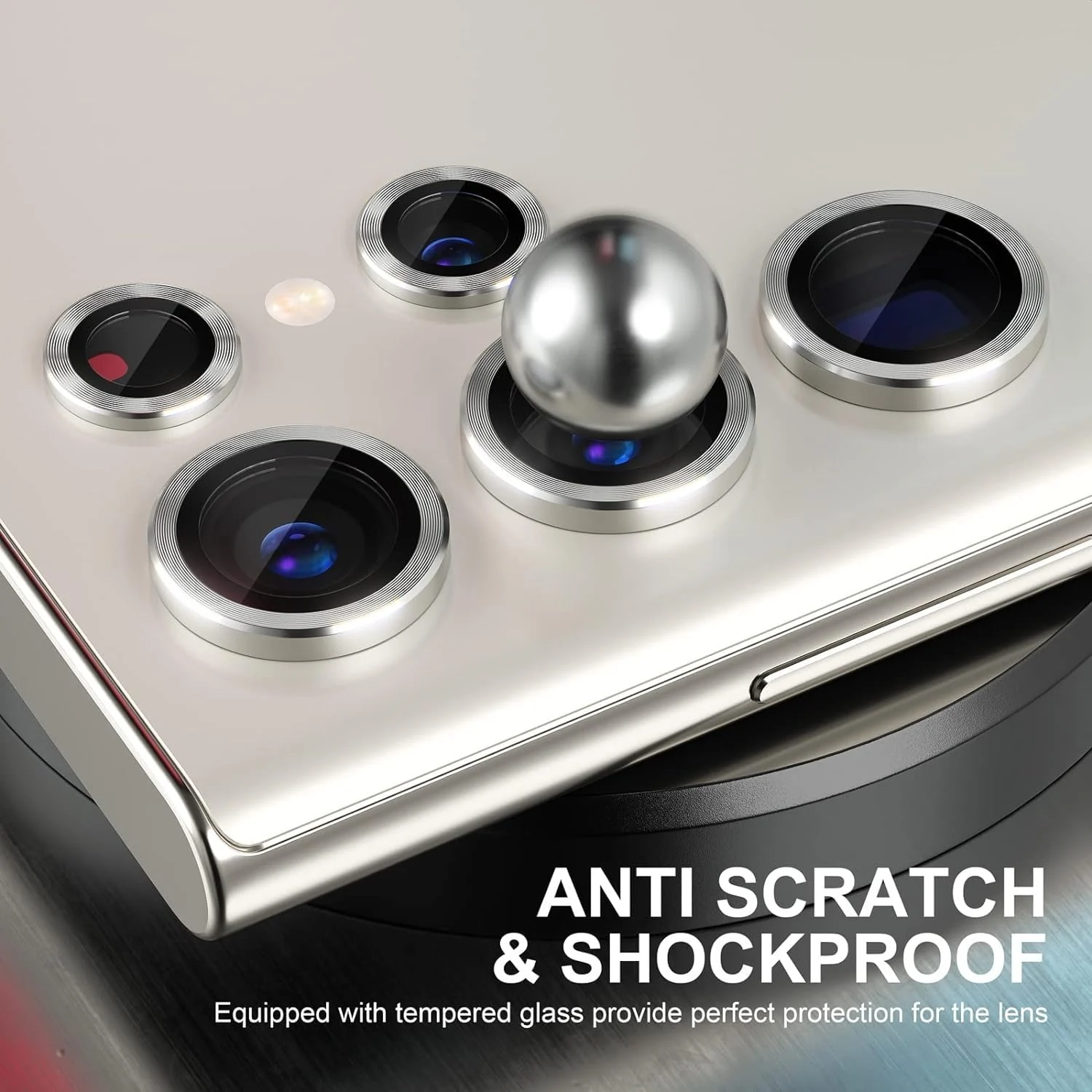 DL3 Mobilak Camera Lens Protector for Samsung Galaxy S23 Ultra, Camera protection, Shock-absorbing protection, Scratch-resistant surface - Silver