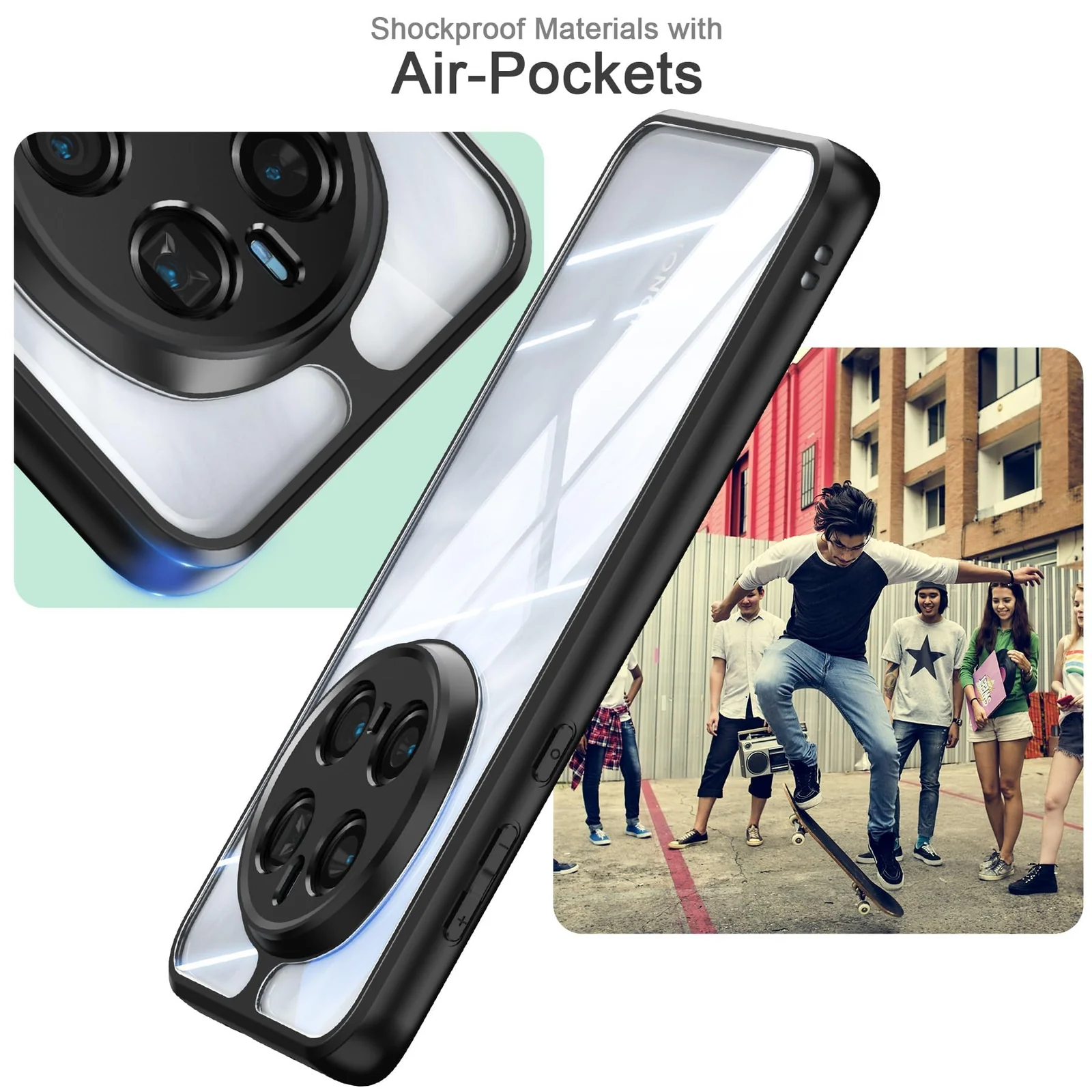 DL3 Mobilak Soft Silicone Protective Case for Honor Magic 7 Pro 5G with Camera Protection and Military-Grade Protection - Black