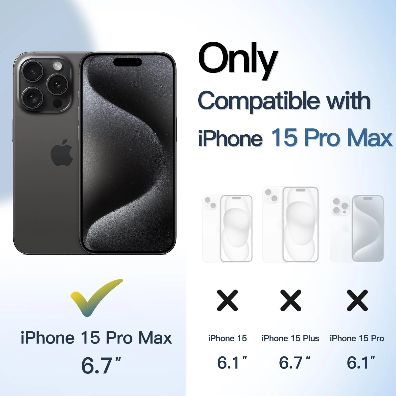 DL3 Mobilak Clear TPU Case for iPhone 15 Pro Max 6.7-Inch, Supports wireless charging, Shock-absorbing protection, Anti-fingerprint finish - Black