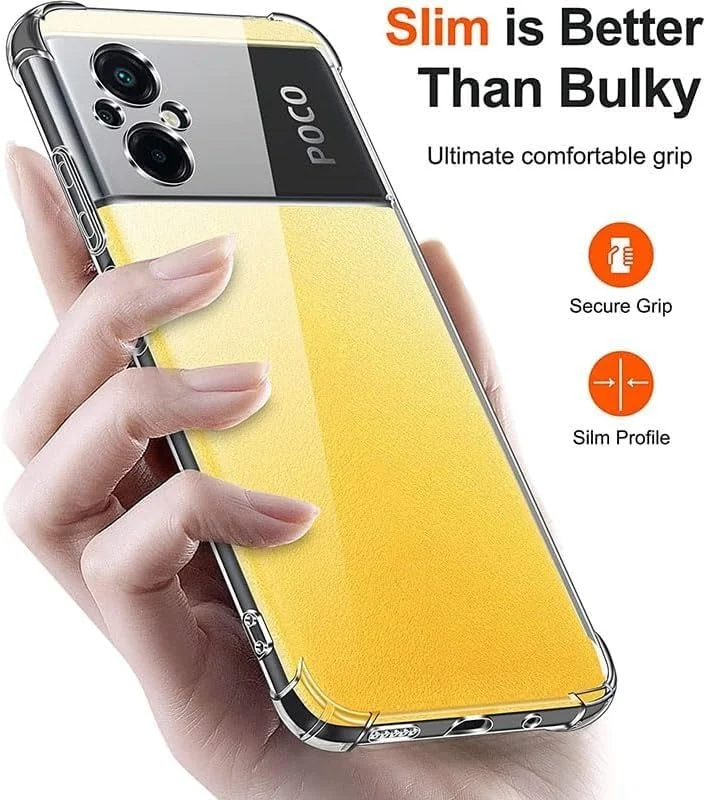 DL3 Mobilak Case Compatible with Xiaomi Poco M5 4G, Cover Silicone TPU Gorilla Anti-shock Protector Camera Shockproof Corners - Clear