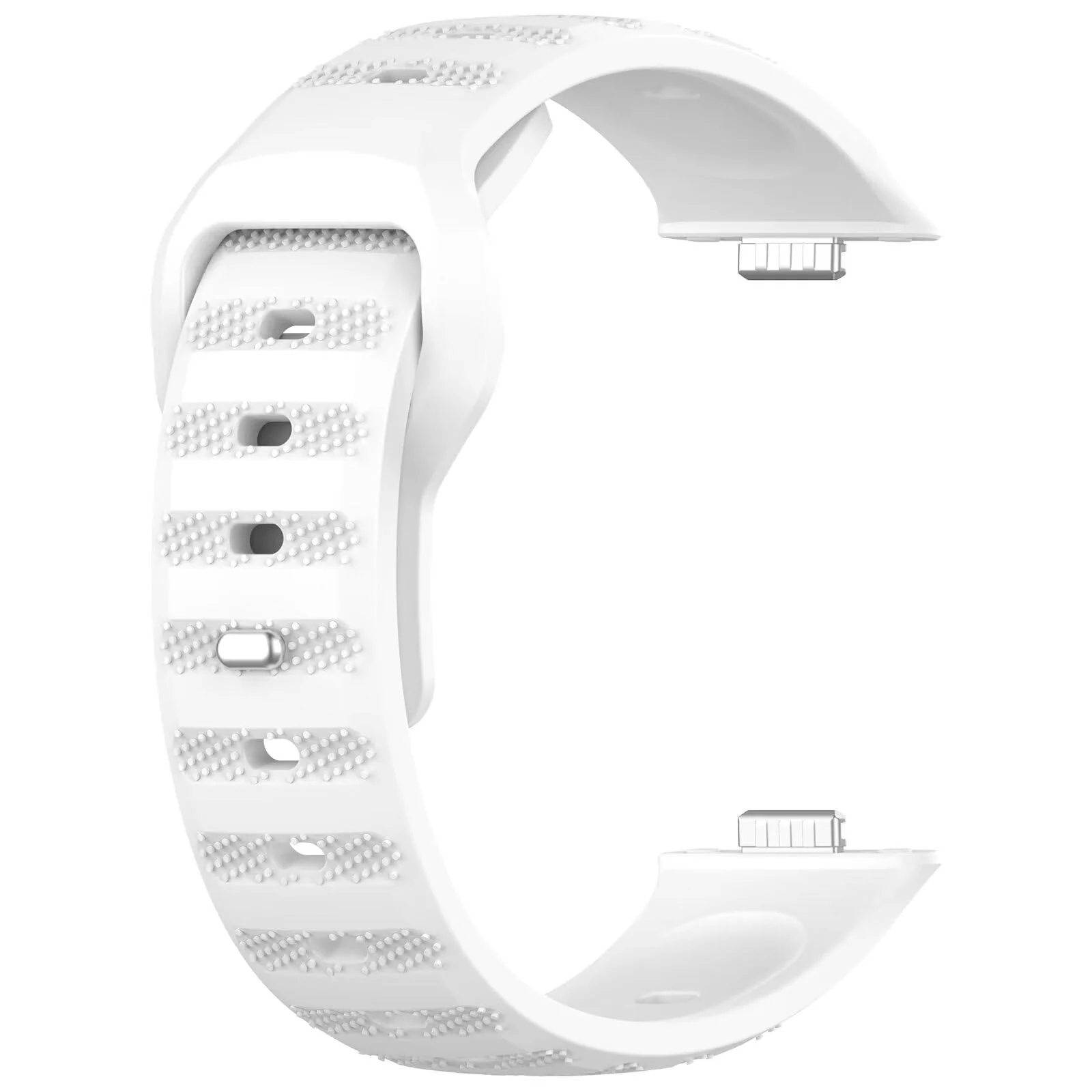 DL3 Mobilak Compatible with Huawei Watch Fit 3 / Fit 4 / Fit 4 Pro Breathable Silicone Sport Wristband, Soft Textured Design, Sweat-Resistant Quick Release Adjustable Watch Strap - White