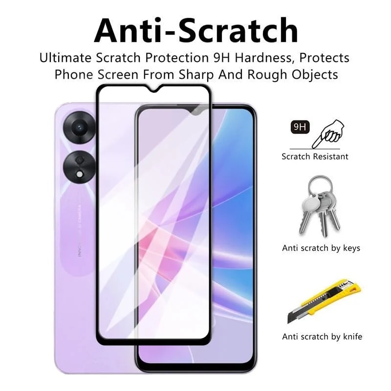 DL3 Mobilak 5D Full Glass Screen Protector For OPPO A78 5G / OPPO A58 5G / OPPO A58X Black Frame - Clear