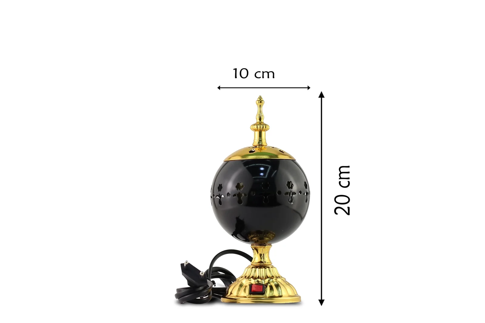 Mobigon Arabian Electric Incense Burners metal Vintage Arabic Burner, Middle Eastern Incense Holder- Electric Incense Burner Bakhoor Suitable For Arabian Oud, Home, Hotel Decor - B. Blak&Gold