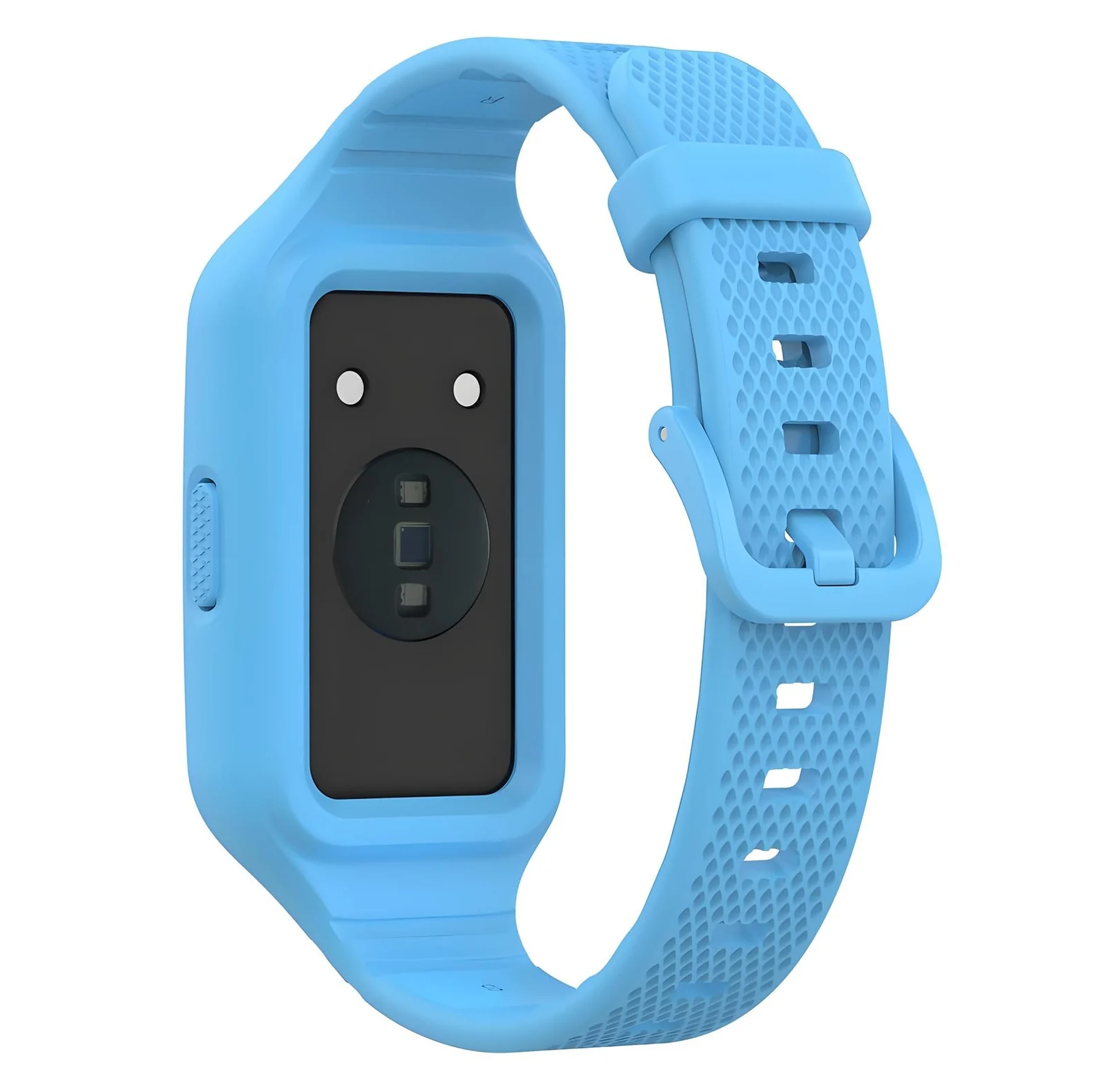 Dl3 Mobilak Strap Compatible with Huawei Band 10/9/8/7/6/6 Pro, Adjustable Replacement Strap - Silicone Replacement Wrist Strap With Built-in Case Cover For Honor Band 6/7 (Sky Blue)