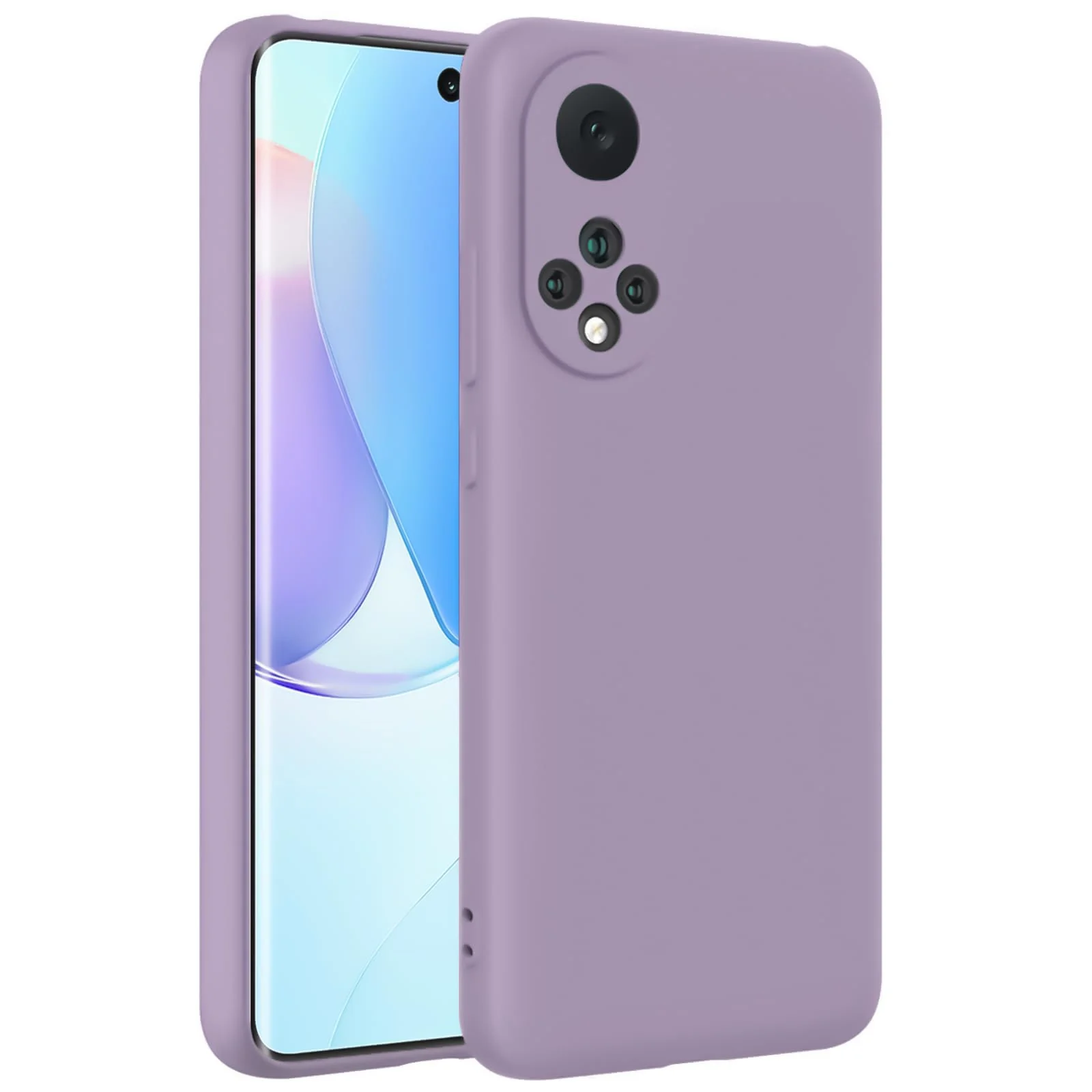 DL3 Mobilak Silicone Protective Case for Honor 50 / Huawei Nova 9, Shock-absorbing protection, Scratch-resistant surface, Soft microfiber lining - Lavender