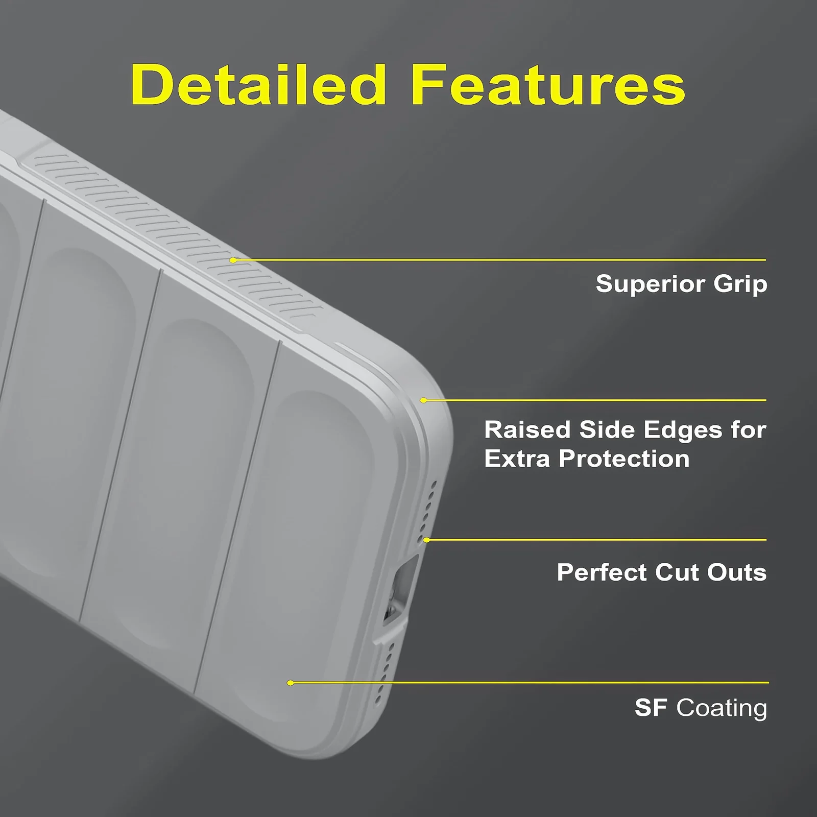 DL3 Mobilak Flexible Silicone and TPU Protective Case with Camera Protection for Apple iPhone 12 - Gray