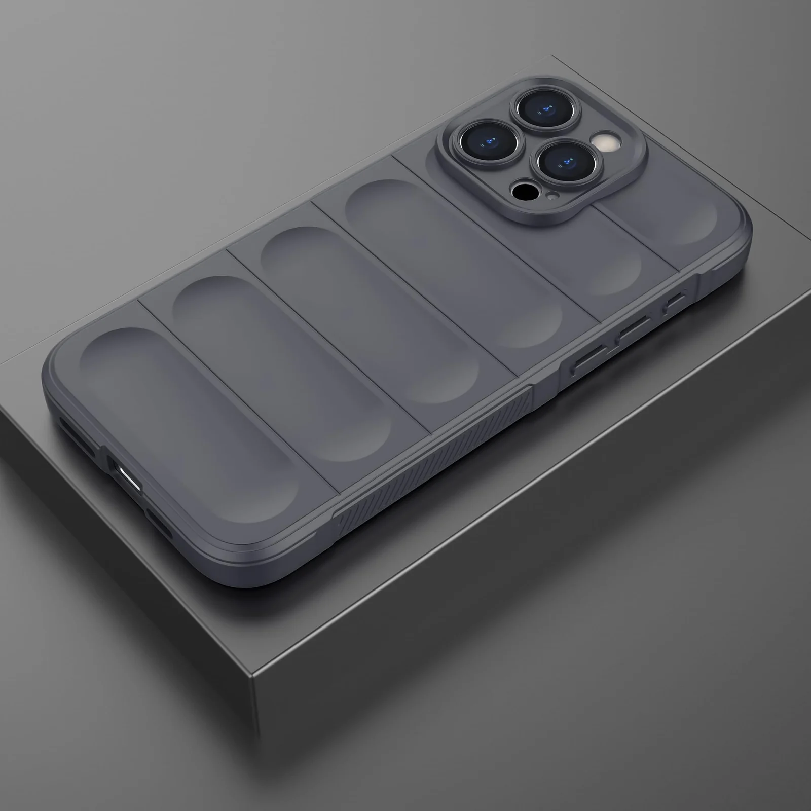 DL3 Mobilak Silicone Case for Apple iPhone 15 Pro Max Heavy Duty Protective [Slim Fit] Shockproof Soft Flexible Protective Design Shock-Absorption TPU Cover With Camera Protection - Dark Gray