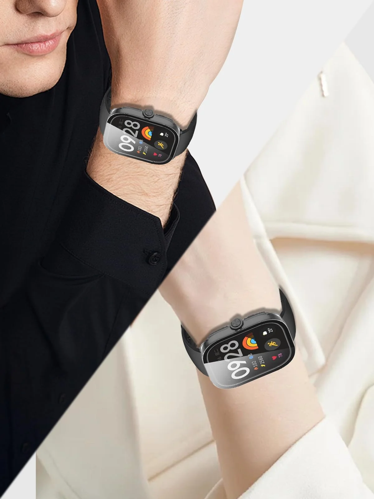 DL3 Mobilak Case with Screen Protector for Xiaomi Redmi Watch 5, Bumper Full Coverage Hard PC Overall Protective Cover, Built-in Tempered Glass Film High Sensitivity for Redmi Watch 5 - Clear