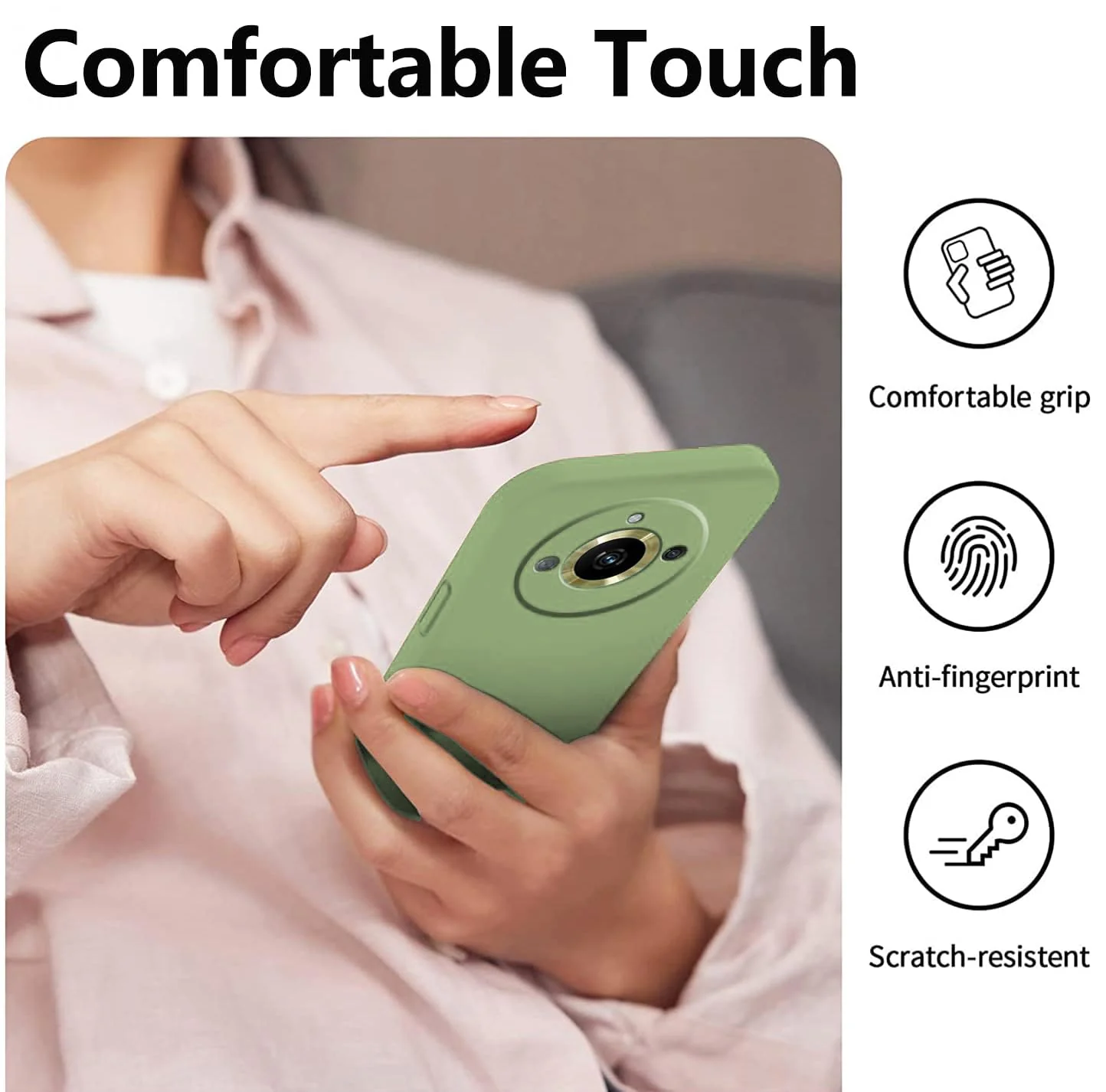 DL3 Mobilak Liquid Silicone Protective Case for realme 11 Pro / realme 11 Pro+ Plus 5G with Microfiber Lining and Shockproof Design - Mint Green