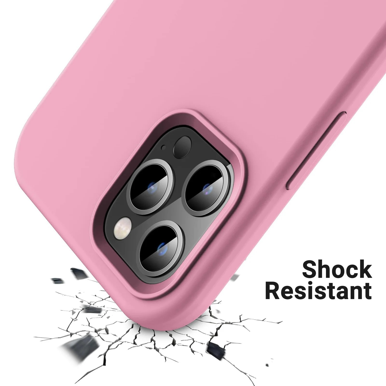 DL3 Mobilak Liquid Silicone Case for iPhone 12 / 12 Pro (6.1 Inch), Shock-absorbing protection, Scratch-resistant surface, Soft microfiber lining - B.Pink