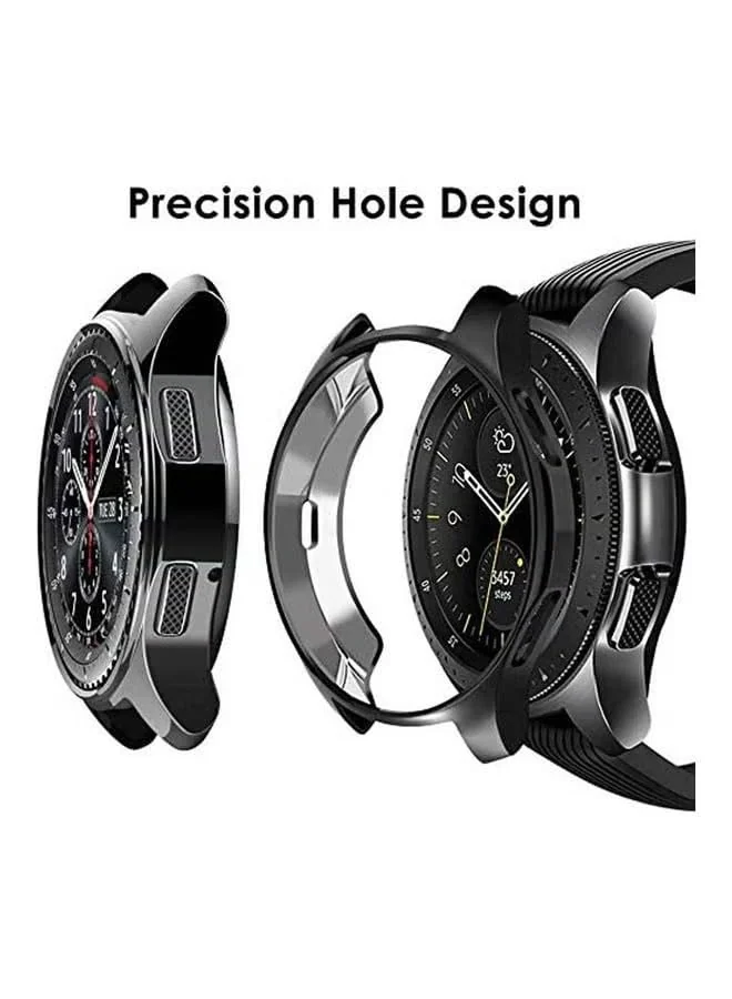 DL3 Mobilak Case Compatible with samsung galaxy 46mm Gear S3 Case All-Around Screen Protector Watch Soft TPU Shockproof Cover Slim Guard Thin Bumper Shell Protector - Black