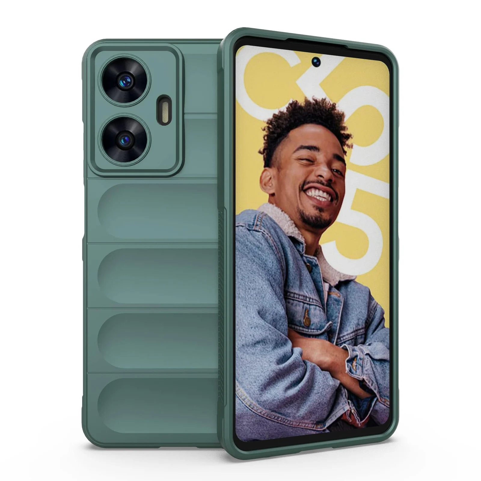 DL3 Mobilak Flexible Silicone and TPU Protective Case with Camera Protection for realme C55 / Narzo N55 - Green