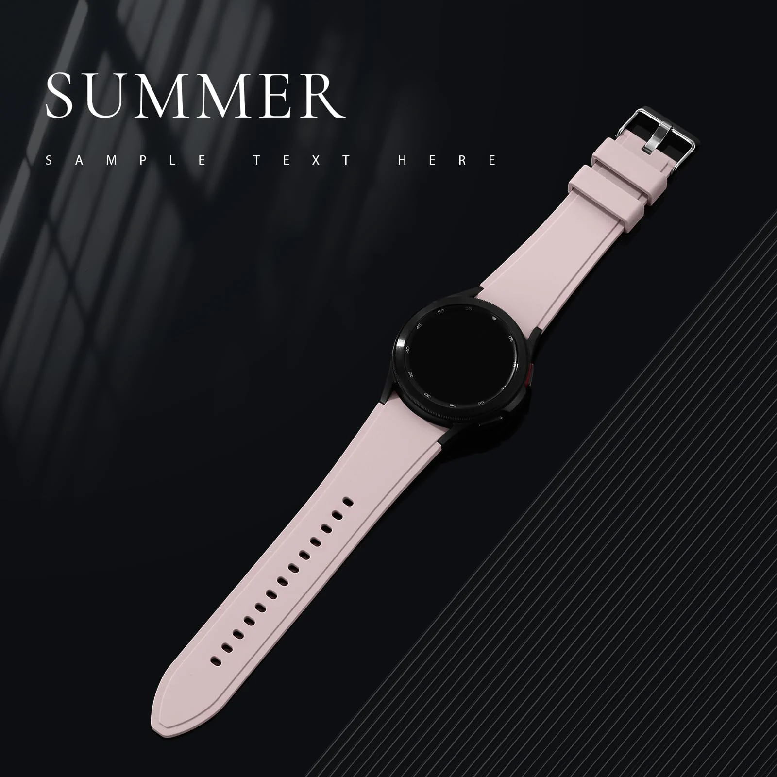 DL3 Mobilak No Gap Bands Compatible with Samsung Galaxy Watch 7 5 4 6 Band 44mm 40mm/Watch 5 Pro 45mm/Galaxy Watch 4 Classic 46mm 42mm Strap,20mm Quick Release Sport Replacement Bands for Women Men - Light Pink