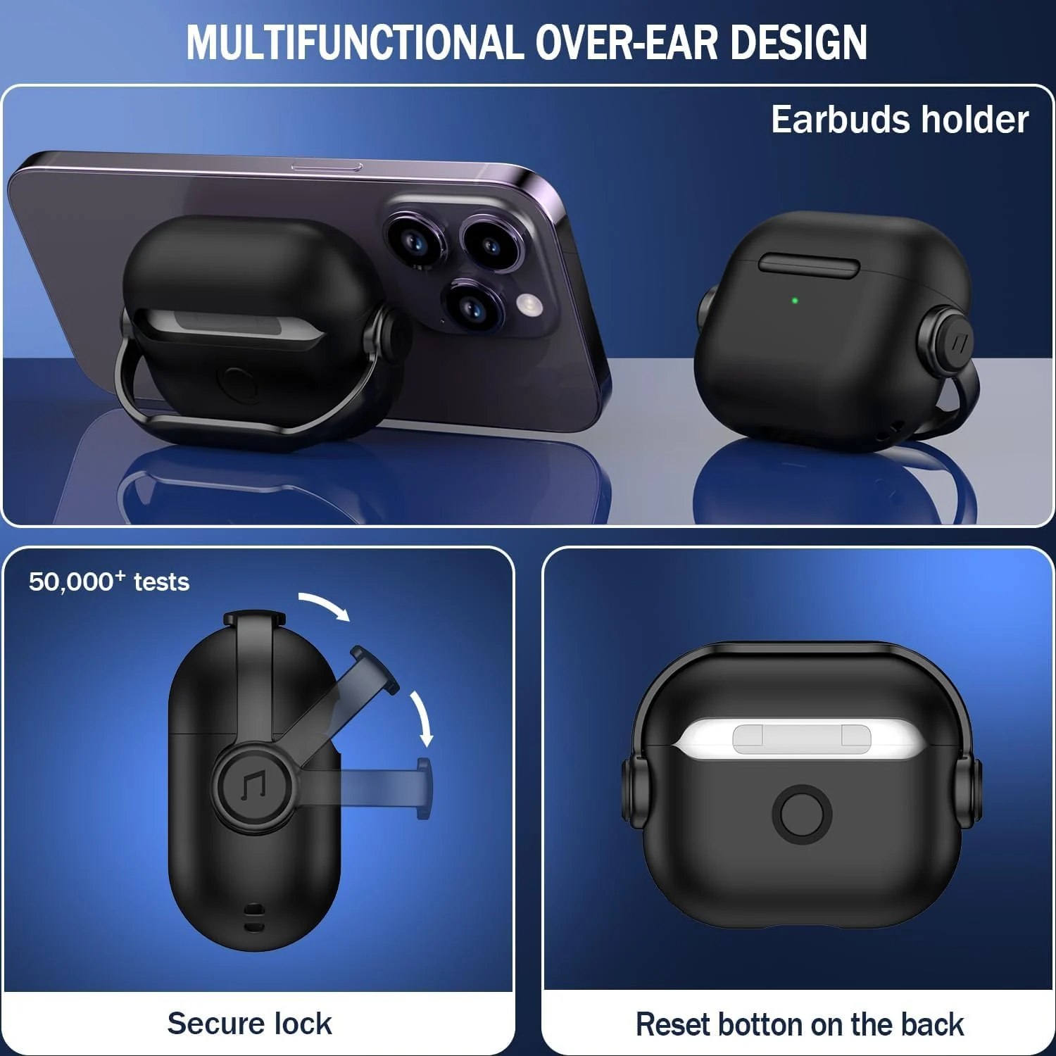 DL3 Mobilak Case for AirPods 3 Protective [With Closure Lid] [Front LED Visible] [With Wrist Strap] Skin Case Compatible with Airpod 3rd Generation 2021 - Black purple