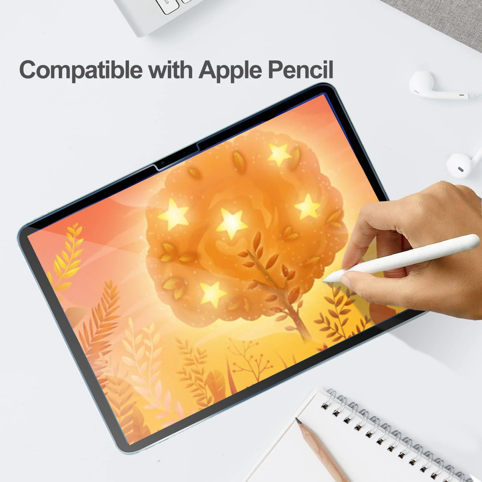 DL3 Mobilak Screen Protector For iPad Air 11-inch (M2) (2024) Tablet Tempered Glass Film [HD Crystal ] [Easy Installation] [Scratch Resistant] [9H Hardness] - Clear