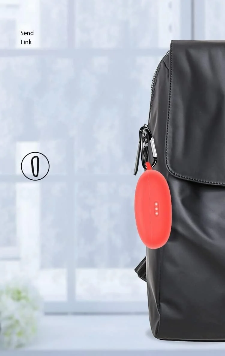 DL3 Mobilak Silicone Case Compatible with Anker Soundcore Liberty 3 Pro Earbuds, Soft Silicone Protective Case Cover, Shockproof Sleeve with Carabiner - Red