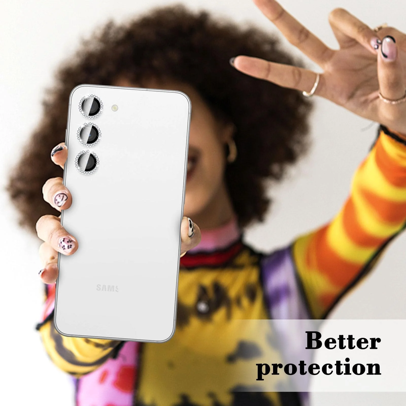 DL3 Mobilak Camera Lens Protector for Tecno Camon 40/Camon 40 Pro Accessories, 9H Tempered Glass Metal Individual Ring Camera Cover Screen Protector, Case Friendly, Anti Scratch - Diamond Silver