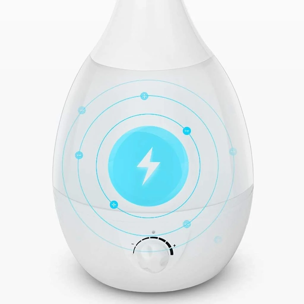 Mobigon 2.6 Litres Humidifier for Room, Cool Mist Ultrasonic Humidifier/Essential Oil Diffuser, Super Quiet 360°Nozzle, Colorful Change, Auto Shut Off&UV Light&, Lasts Up to 24 Hours - A. White