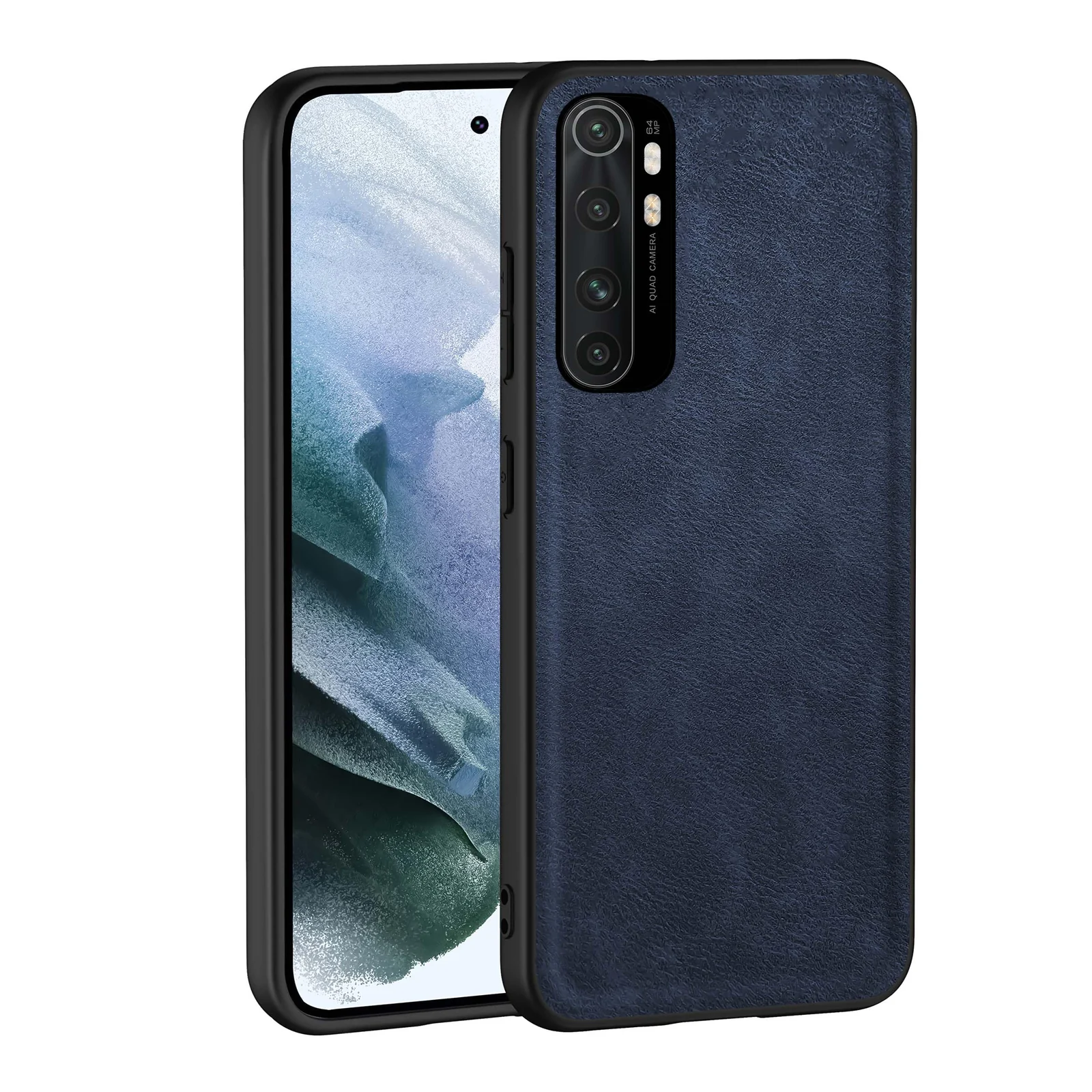 Dl3 Mobilak Case for Xiaomi Mi Note 10 Lite Leather Case,Anti-Drop, Anti-Shock, Non-Slip Texture,Simple Cell Phong Cover (Blue)