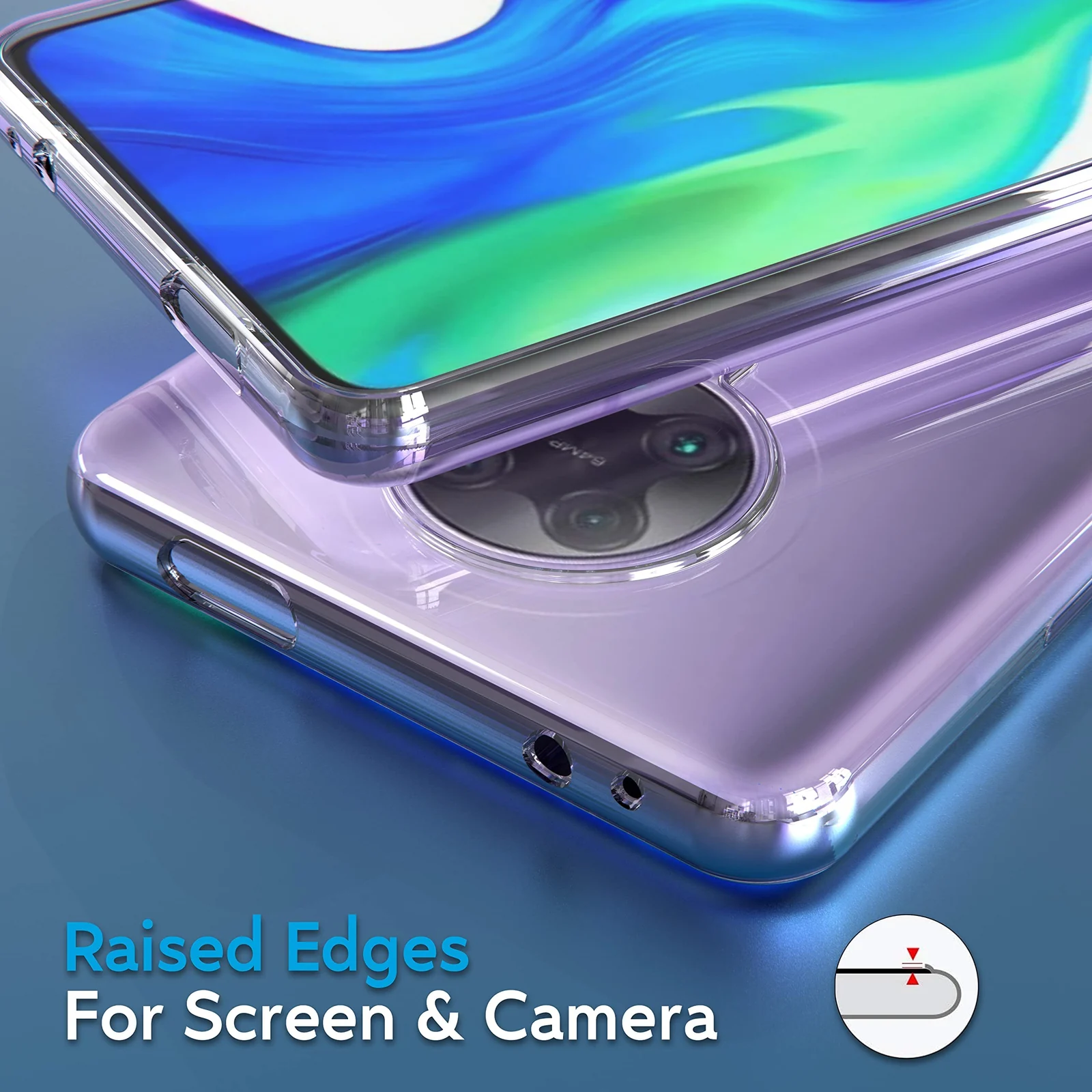 DL3 Mobilak Case Compatible with Xiaomi Poco F2 Pro/Redmi K30 Pro Case Crystal Soft TPU Gel Case Flexible Silicone Anti-Scratch Camera Protection TPU Cover - Clear