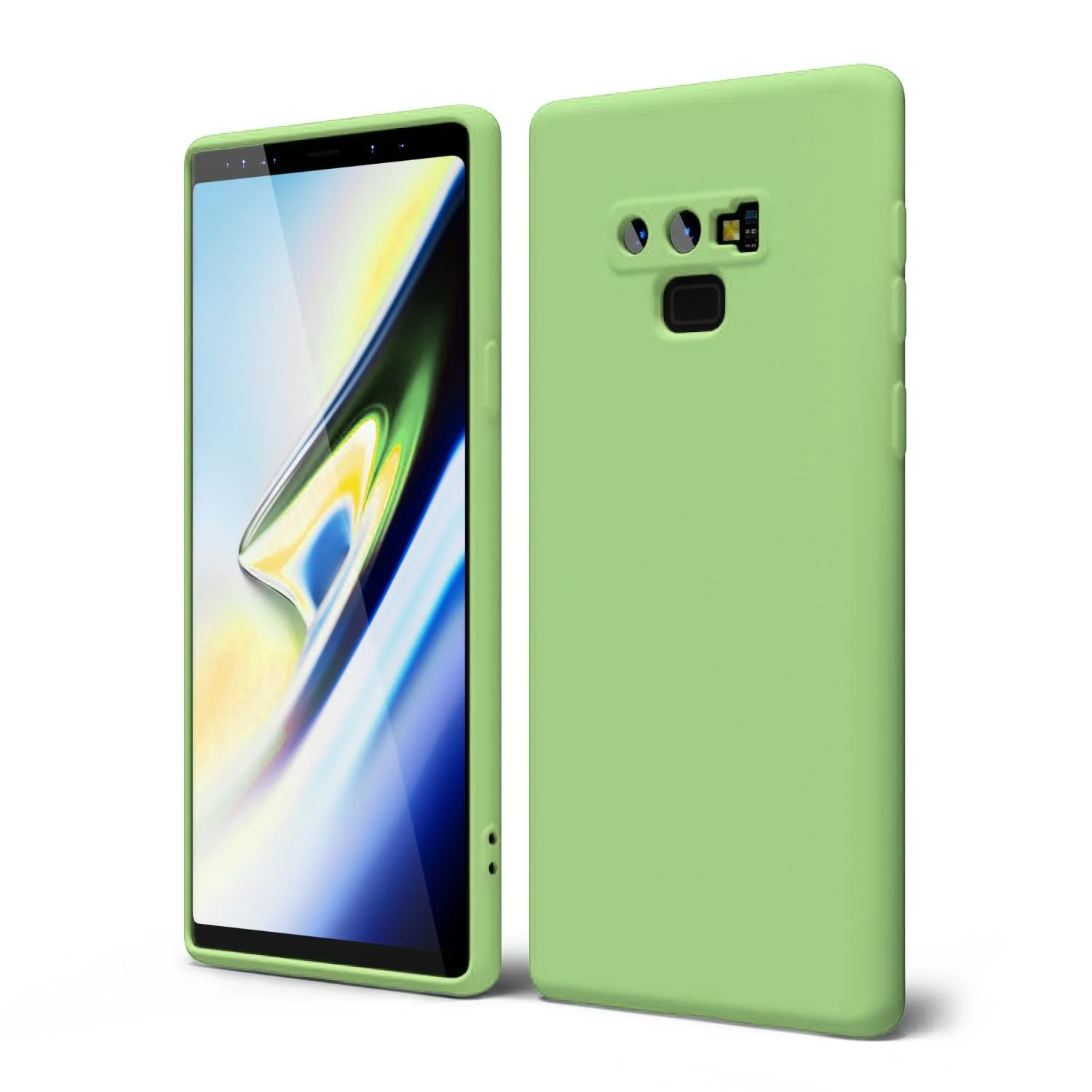 DL3 Mobilak Liquid Silicone Case for Samsung Galaxy Note9, Shock-absorbing protection, Scratch-resistant surface, Soft microfiber lining - Mint Green