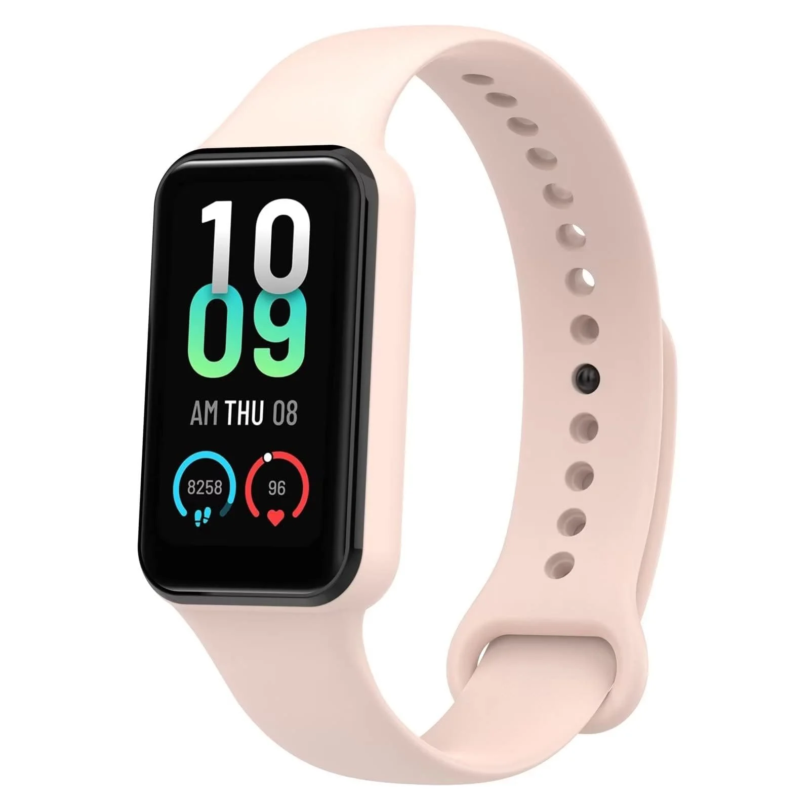 DL3 MOBILAK Sport Band Compatible With Amazfit Band 7 Fitness Tracker Replacement Strap Soft Silicone Wristband Bracelet For Amazfit Band7 - Light Pink