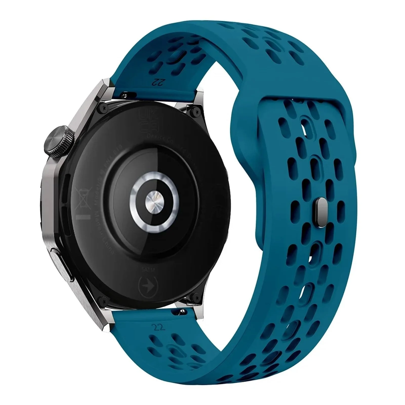 DL3 Mobilak 22mm Breathable Sport Band for Xiaomi Redmi Watch 5 Lite/5 Active/Samsung Galaxy Watch 3 45mm/Watch 46mm/Gear S3/Huawei watch GT6 GT5 GT4 GT3 GT2 (46MM)/GT2E/GT 3 Pro/GT 5 Pro, Soft Silicone Strap - Blue Lagoon