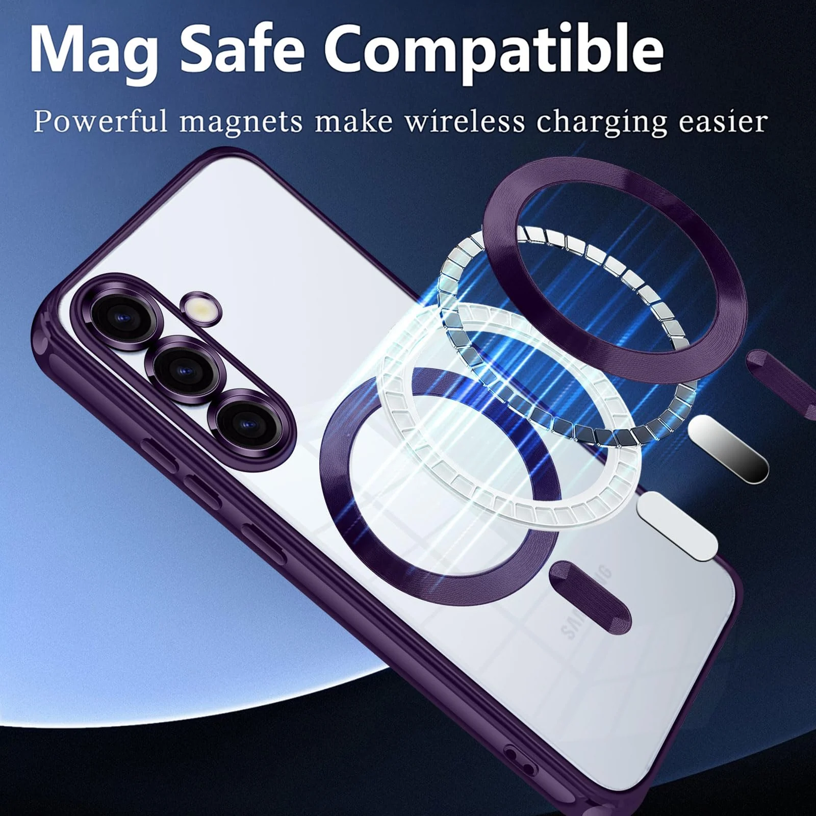 DL3 Mobilak Clear MagSafe-Compatible TPU Case and Camera Lens Protector for Samsung Galaxy A17, Samsung Galaxy A26 5G - Purple
