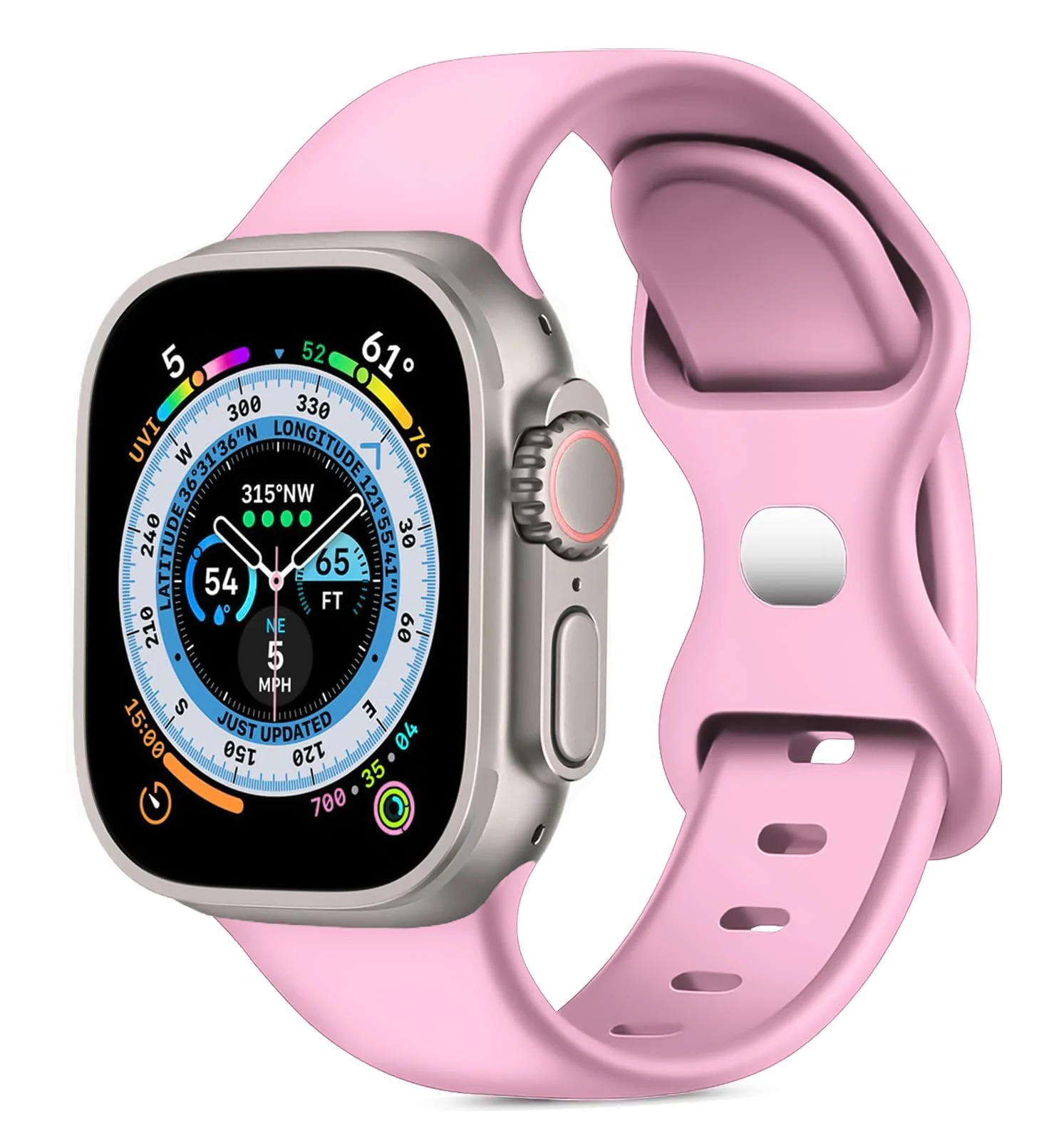 DL3 Mobilak Band with Case For Apple Watch Ultra/Ultra 2 49mm, Adjustable Silicone Sport Wristband Replacement, Strap With Cover Built-in Glass Screen Protector for iWatch Ultra 49 mm - A.Hot Pink
