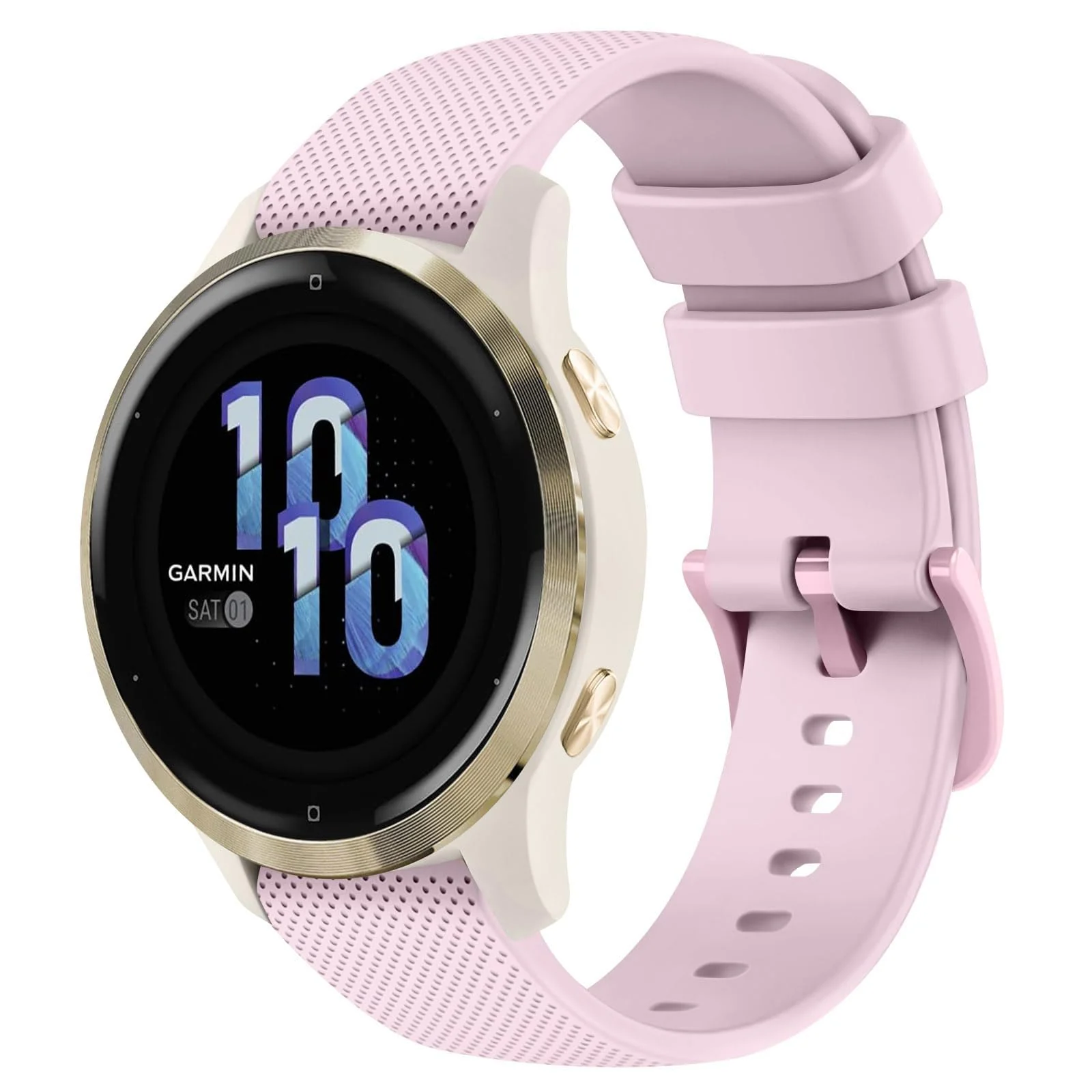 DL3 Mobilak Strap Silicone Buckle 20MM Band For Samsung Gear Sport/Watch 7/6/5/4/5 Pro 45mm/S2 classic/active 2 40mm 44mm/Amazfit GTS 2/2e/GTS 3/3 Pro/GTS 4/GTS 2 Mini/3 Mini/4 Mini/Bip 3/Bip 3 Pro - Rose Pink