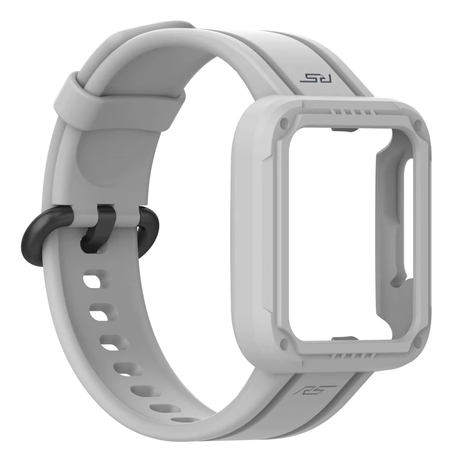 DL3 MOBILAK Replacement Wrist Band Compatible with Xiaomi MI Watch Lite/Redmi Watch 2 Lite/Poco Watch/Redmi Watch 2/Horloge 2, Adjustable Soft Silicone Wrist Strap with Cover - Grey