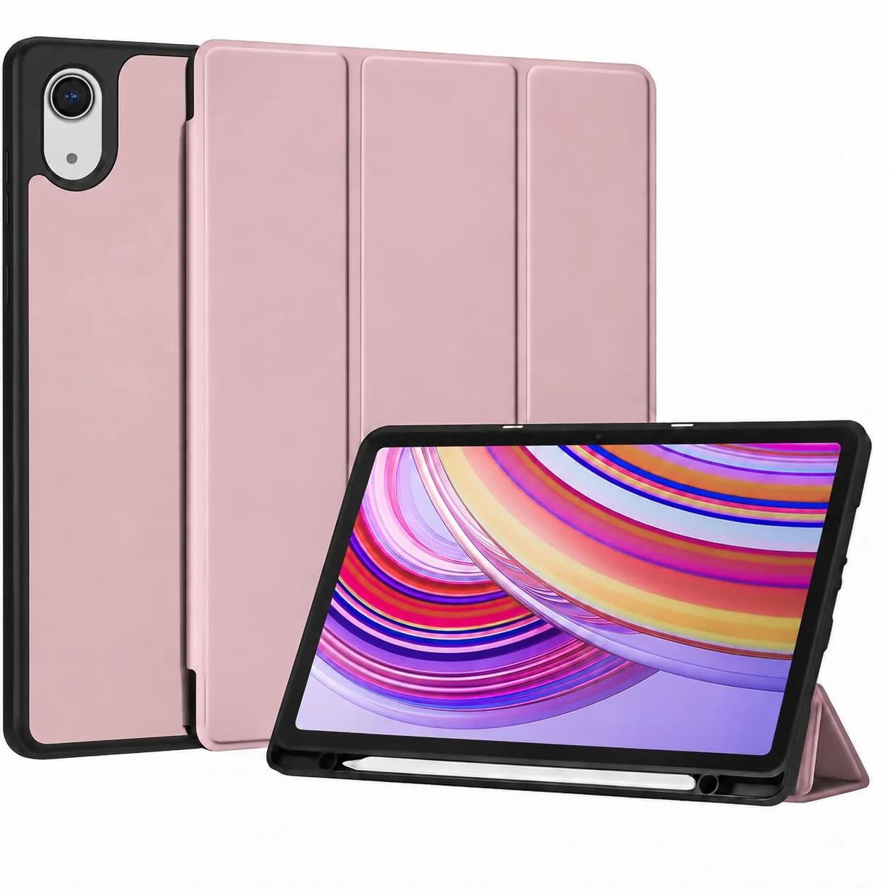 Dl3 Mobilak iPad Air 11-Inch M2 (2024), iPad Air 5/4 (2022/2020 5th/4th 10.9-Inch) Case with Pencil Holder Full Body Protection + Apple 2nd Pencil Charging and Auto Wake/Sleep (Rose Gold)