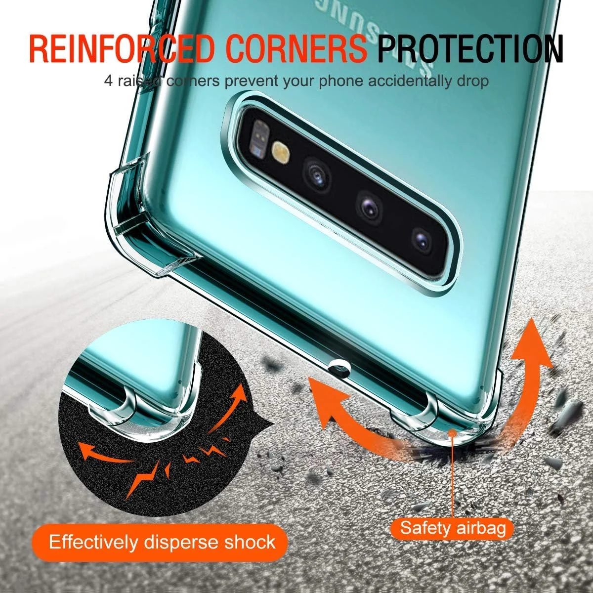 DL3 MOBILAK Clear Soft TPU Phone Case for Samsung Galaxy S10 Plus - Clear
