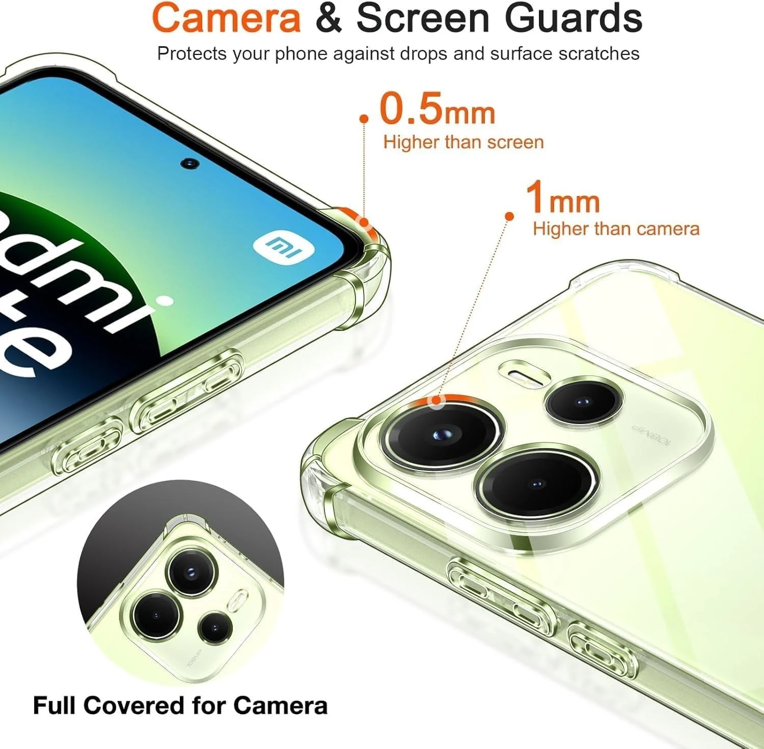DL3 Mobilak Clear TPU Protective Case for Xiaomi Redmi Note 14 4G with Camera Protection and Shockproof Design - Clear