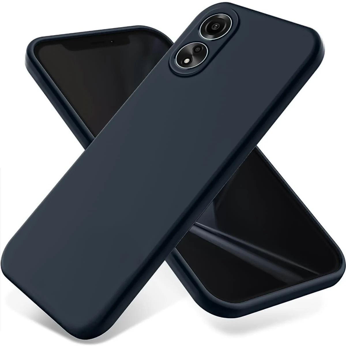 DL3 Mobilak Silicone Protective Case for OPPO A18, Shock-absorbing protection, Scratch-resistant surface, Soft microfiber lining - Midnight Blue