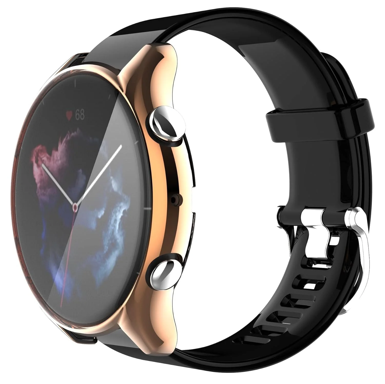DL3 Mobilak Case Compatible with Amazfit GTR 3/3 pro Case All-Around Screen Protector Watch Soft TPU Shockproof Cover Slim Guard Thin Bumper Shell Protector - Rose Gold