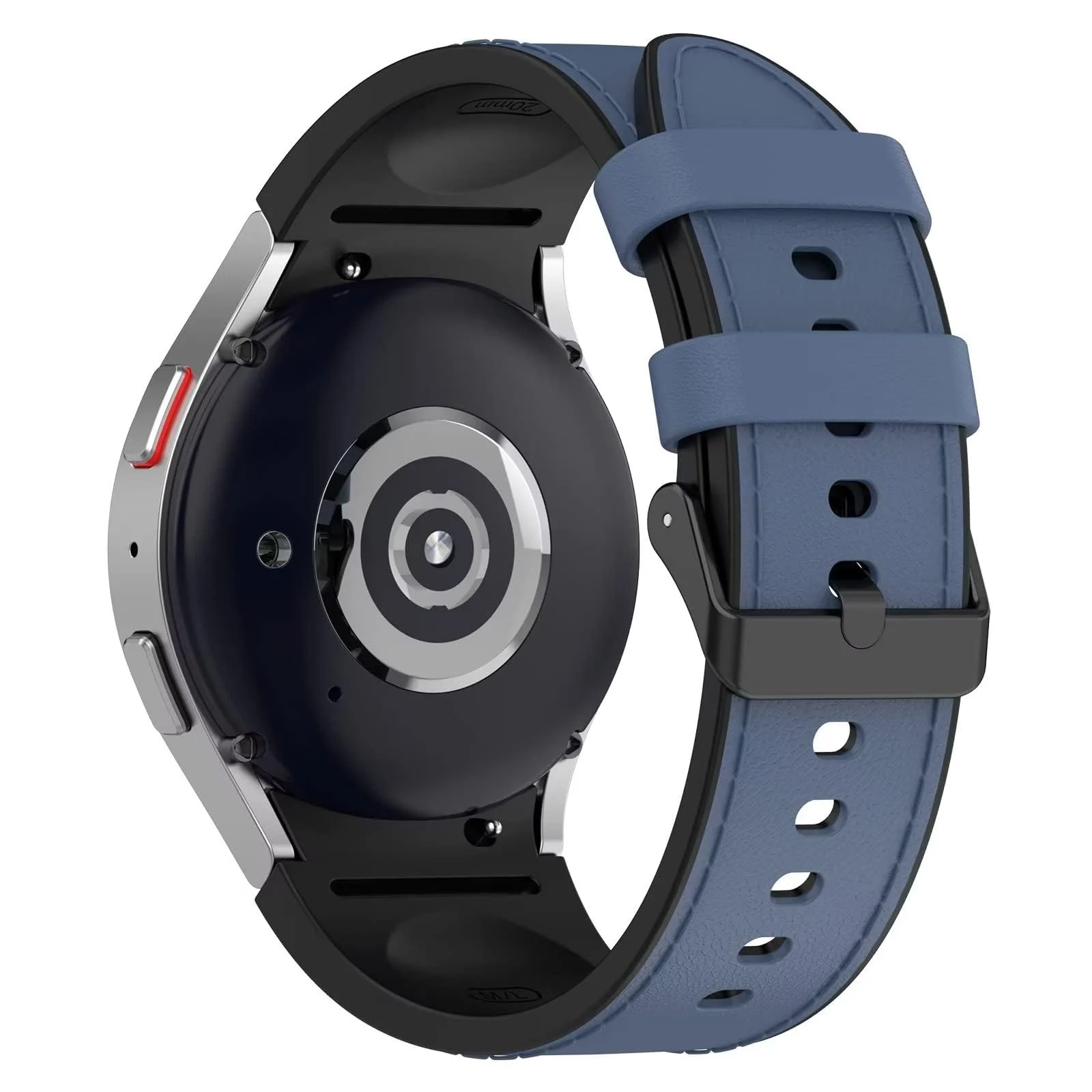DL3 Mobilak No Gap Leather silicone Bands Compatible with Samsung Galaxy Watch 6 5 4 40mm 44mm, Galaxy Watch 5 Pro Band 45mm/ Watch 6 4 Classic Band 42mm 46mm 43mm 47mm Soft Strap - Blue