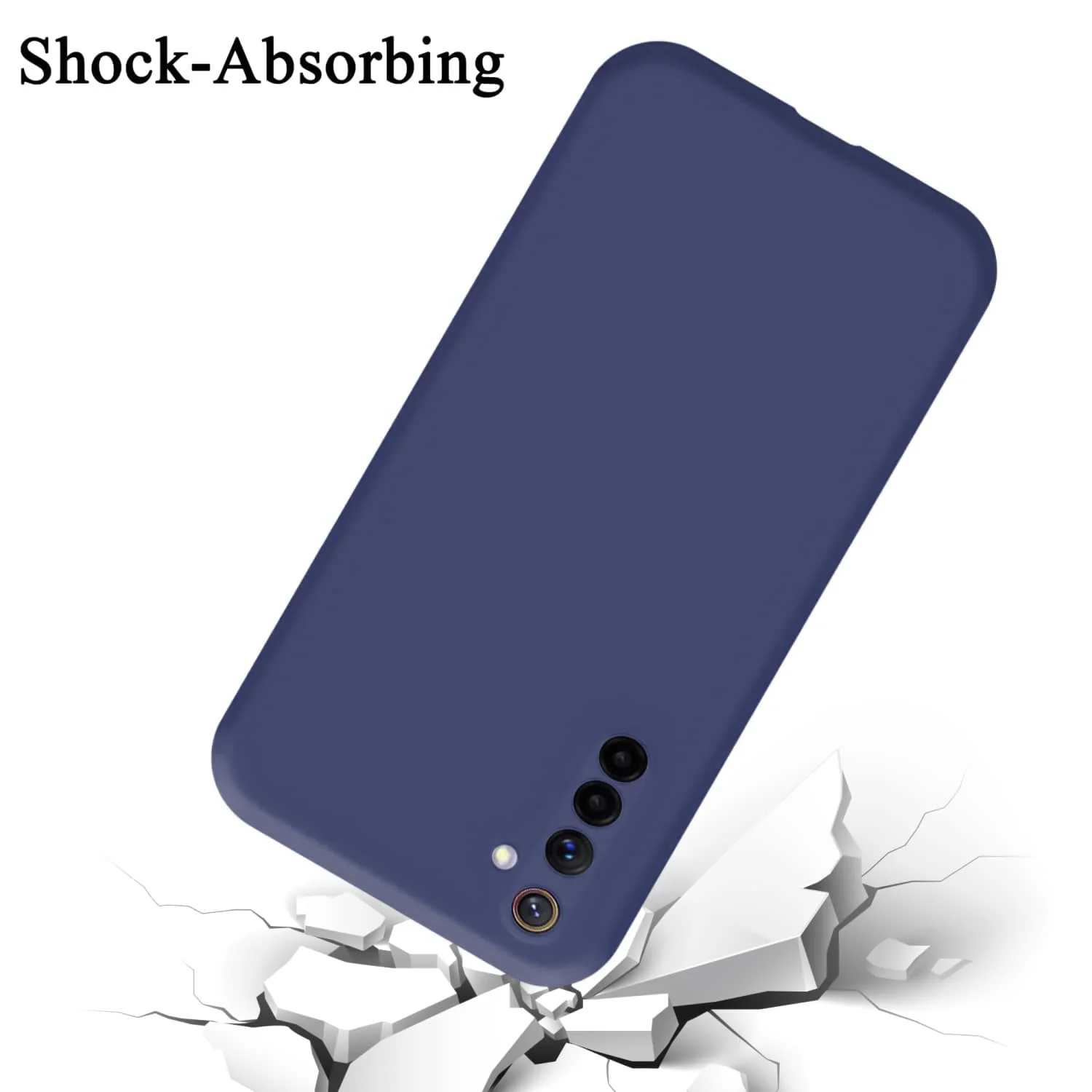 DL3 Mobilak Silicone Protective Case for realme 6, Shock-absorbing protection, Scratch-resistant surface, Soft microfiber lining - Blue 1