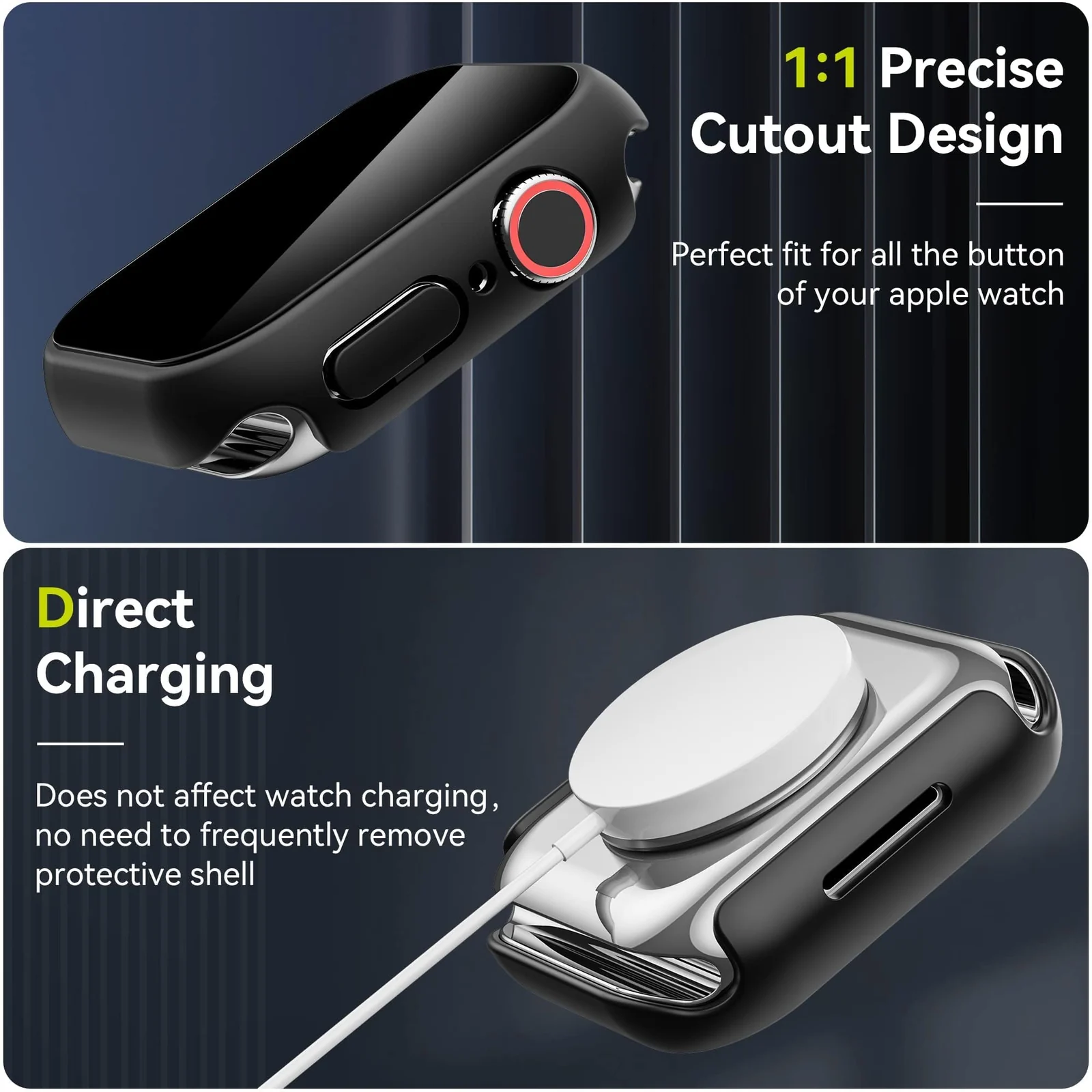 DL3 Mobilak Privacy Case for Apple Watch Series 11/10 46mm Screen Protector, Anti-Spy Tempered Glass Film Apple Watch Cover Hard PC Case Bumper for iWatch 46 mm iWatch Series 11 10 - Black