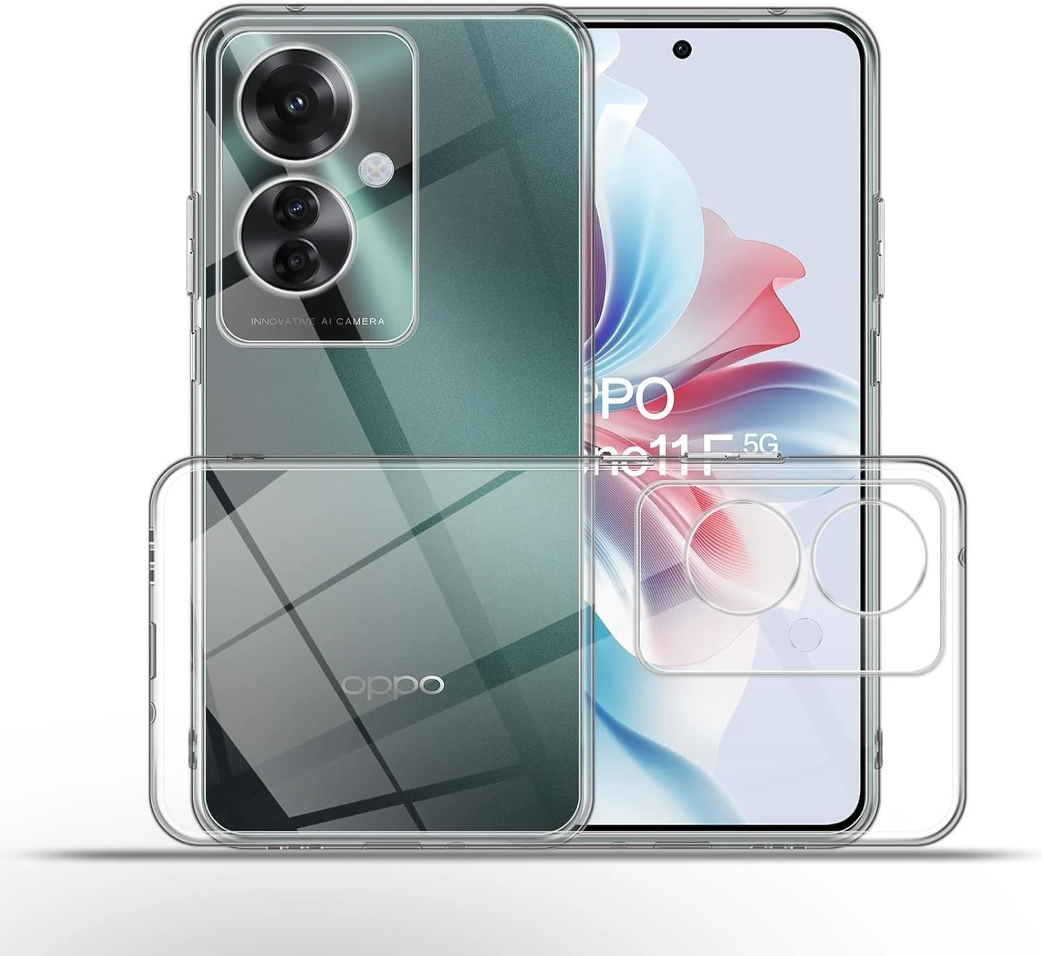 DL3 Mobilak Case Compatible with OPPO Reno11 F 5G / OPPO Reno 11F 5G Case Crystal Soft TPU Gel Case Flexible Silicone Anti-Scratch Camera Protection TPU Cover - Clear