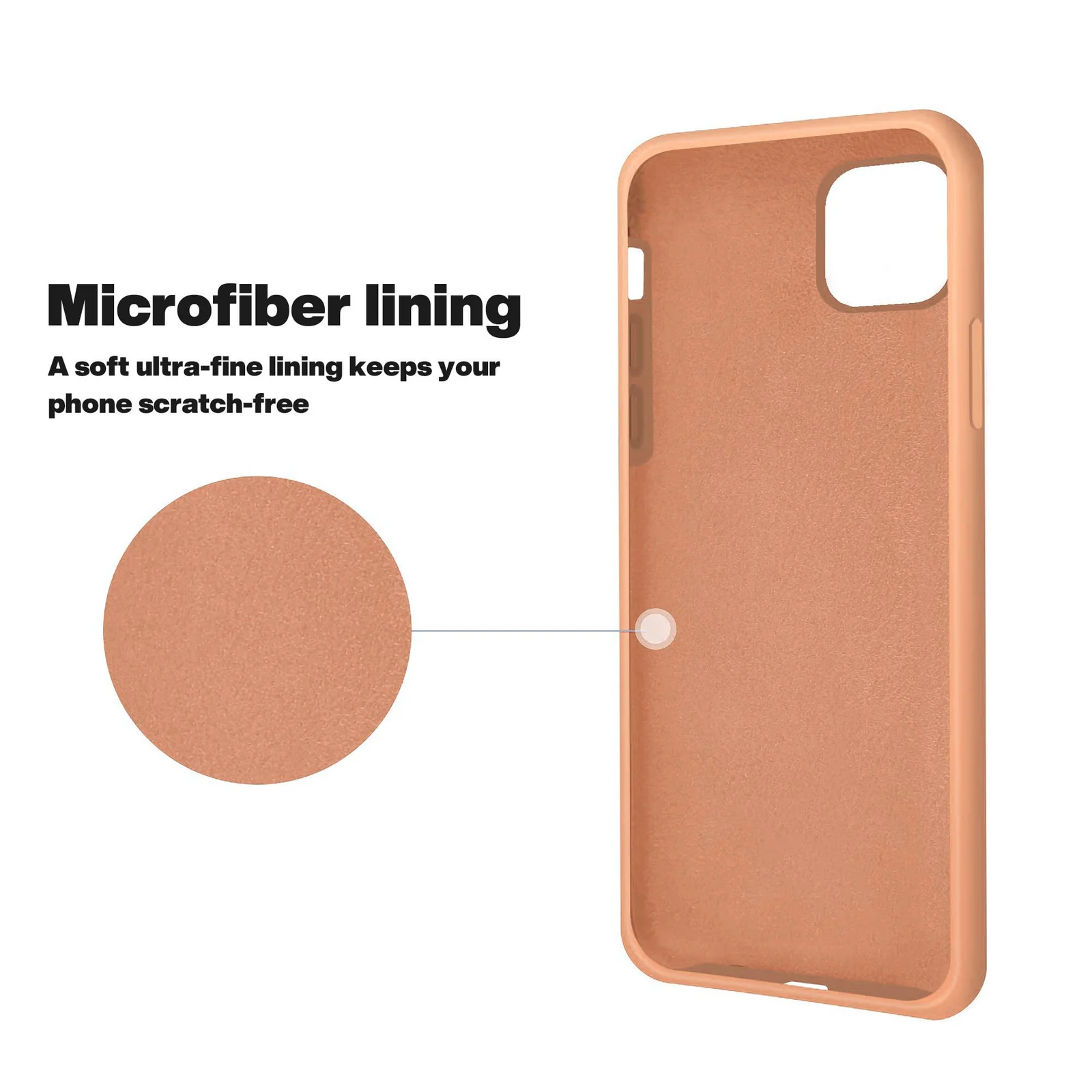 DL3 Mobilak Liquid Silicone Protective Case for iPhone 11 (6.1 Inch) with Camera Protection and Microfiber Lining - Light Orange