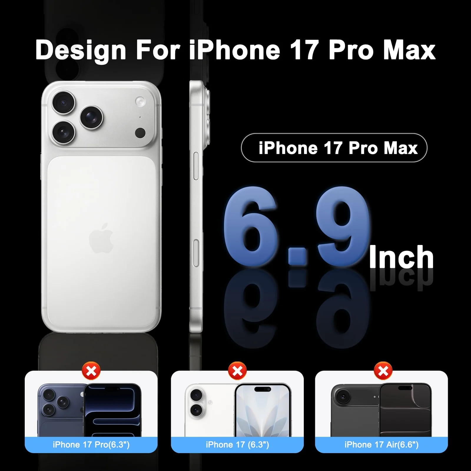 DL3 Mobilak for iPhone 17 Pro Max 6.9-Inch Tempered Glass Screen Protector, 9H Hardness Anti-Scratch Tempered Glass flim, Case Friendly, Anti-Scratch For iPhone 17 Pro Max - Clear