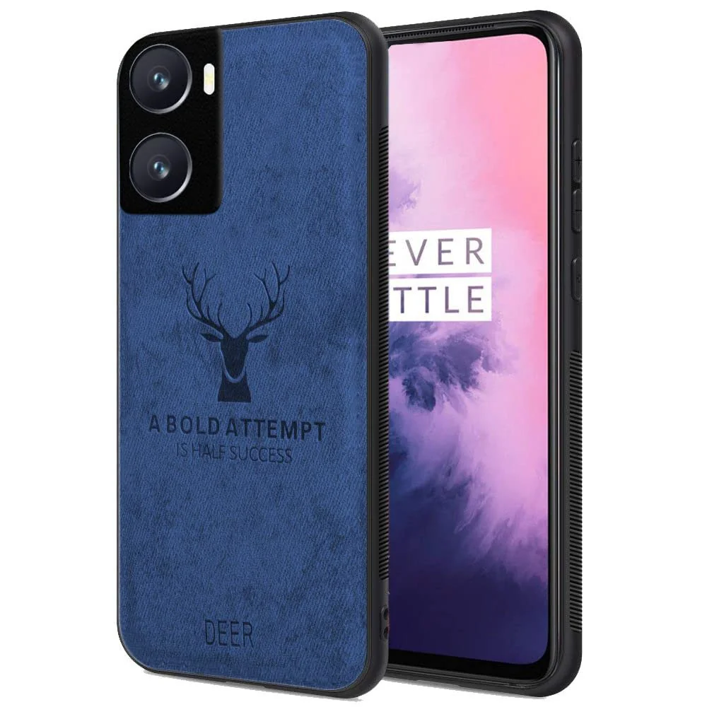 Dl3 Mobilak Case For OPPO A77 4G / A57 4G / A57s / A77s Luxury Soft Texture Deer Patterned TPU Leather Protective, Dirt-Resistant, Anti-Shock, Anti-Fingerprint, Cover Full Body Protective (Brown)